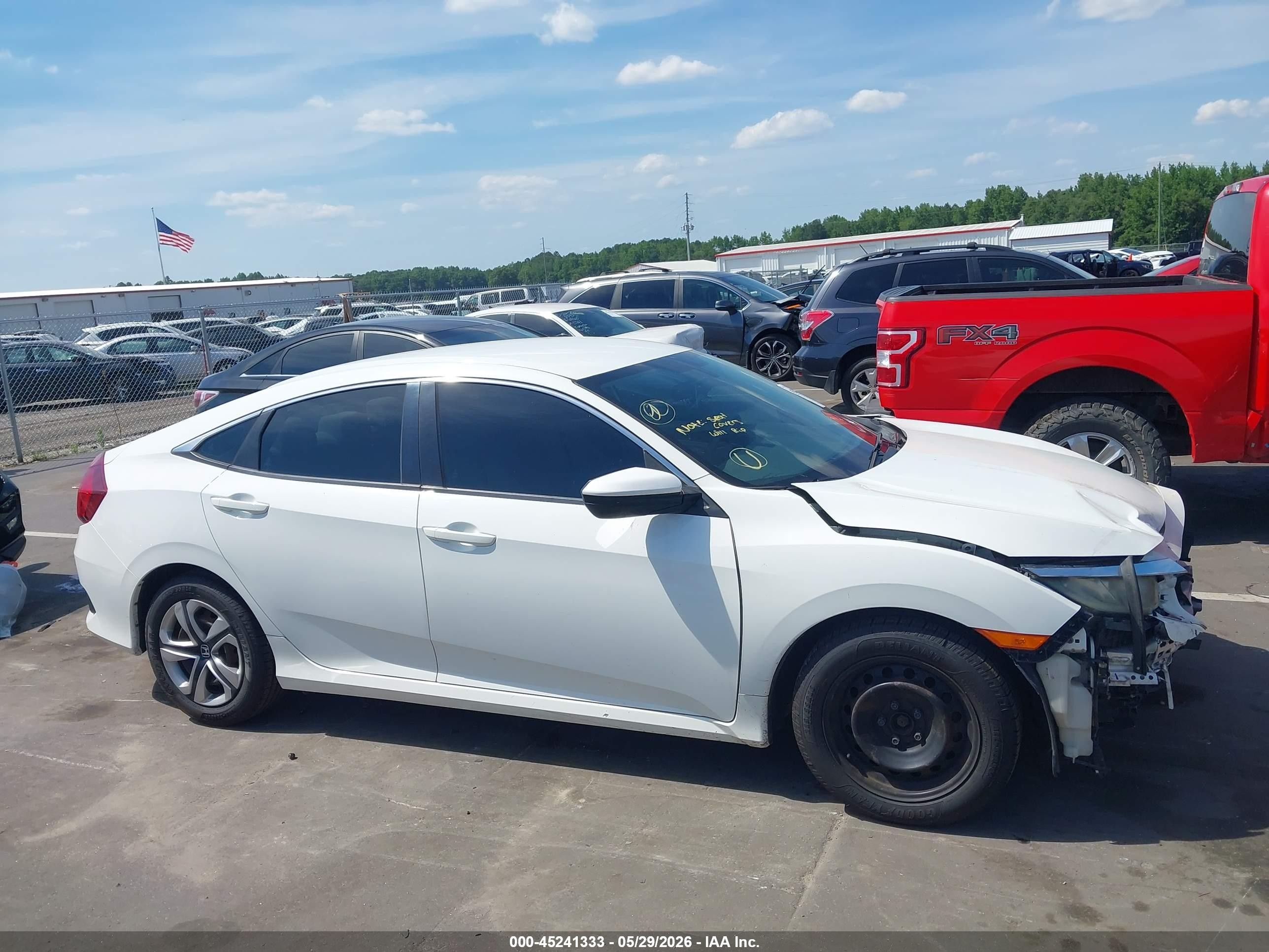 2016 Honda Civic Lx White vin: 19XFC2F51GE007878
