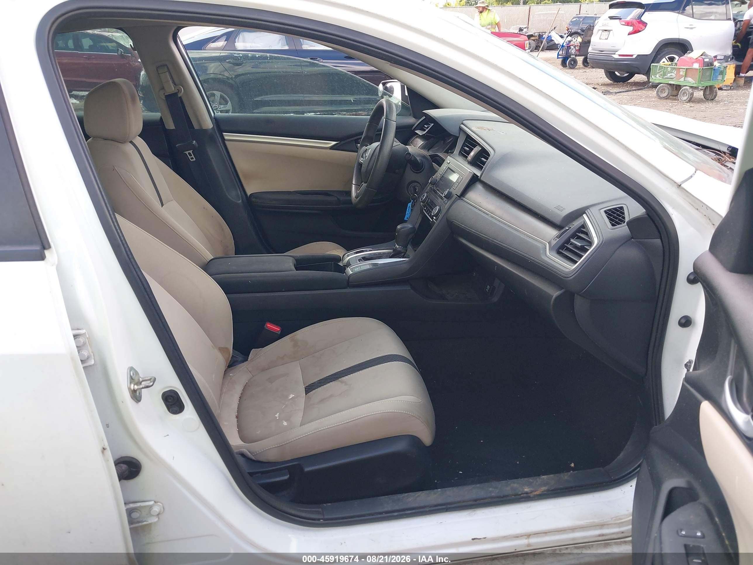 2016 Honda Civic Lx White vin: 19XFC2F51GE019965