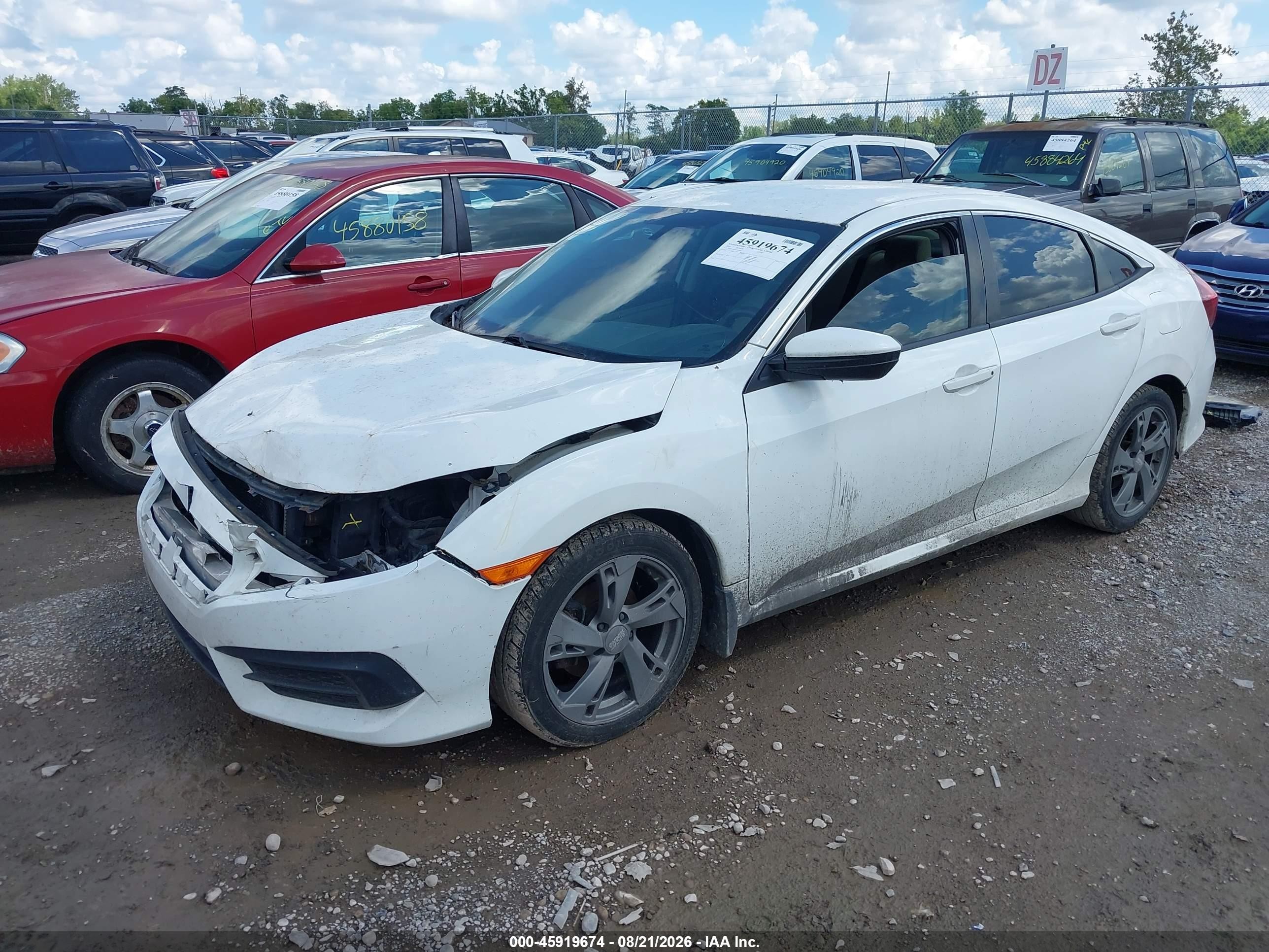 2016 Honda Civic Lx White vin: 19XFC2F51GE019965