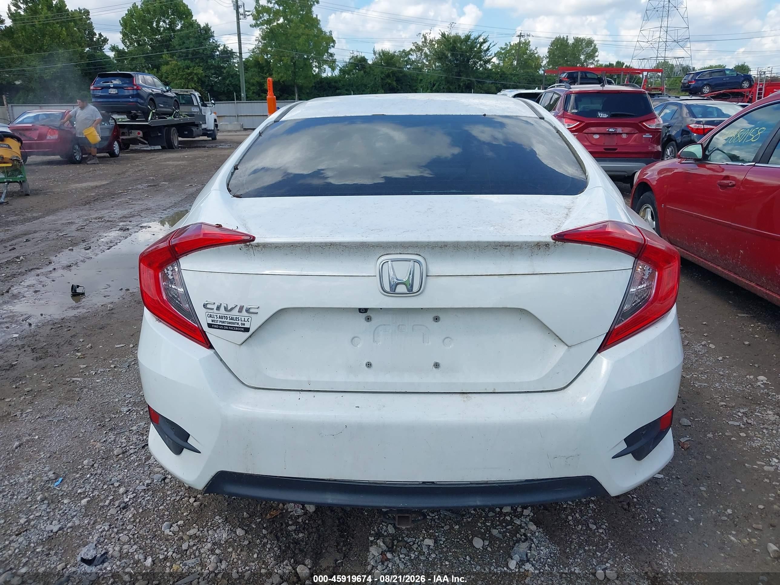 2016 Honda Civic Lx White vin: 19XFC2F51GE019965