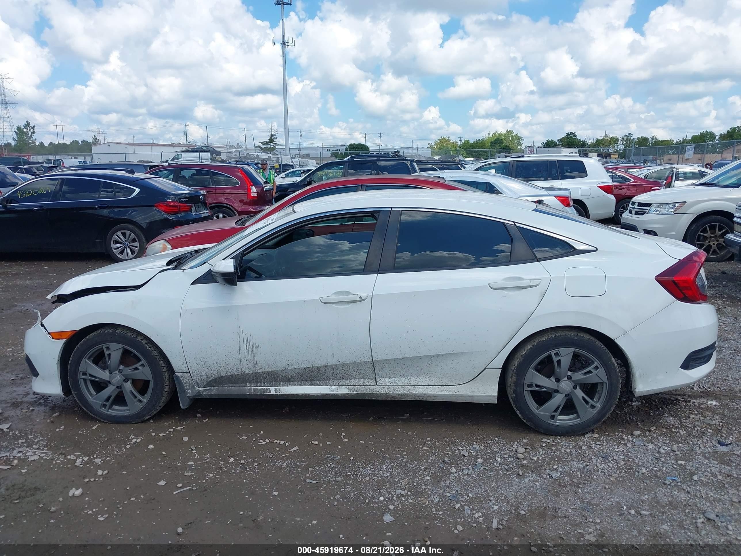 2016 Honda Civic Lx White vin: 19XFC2F51GE019965
