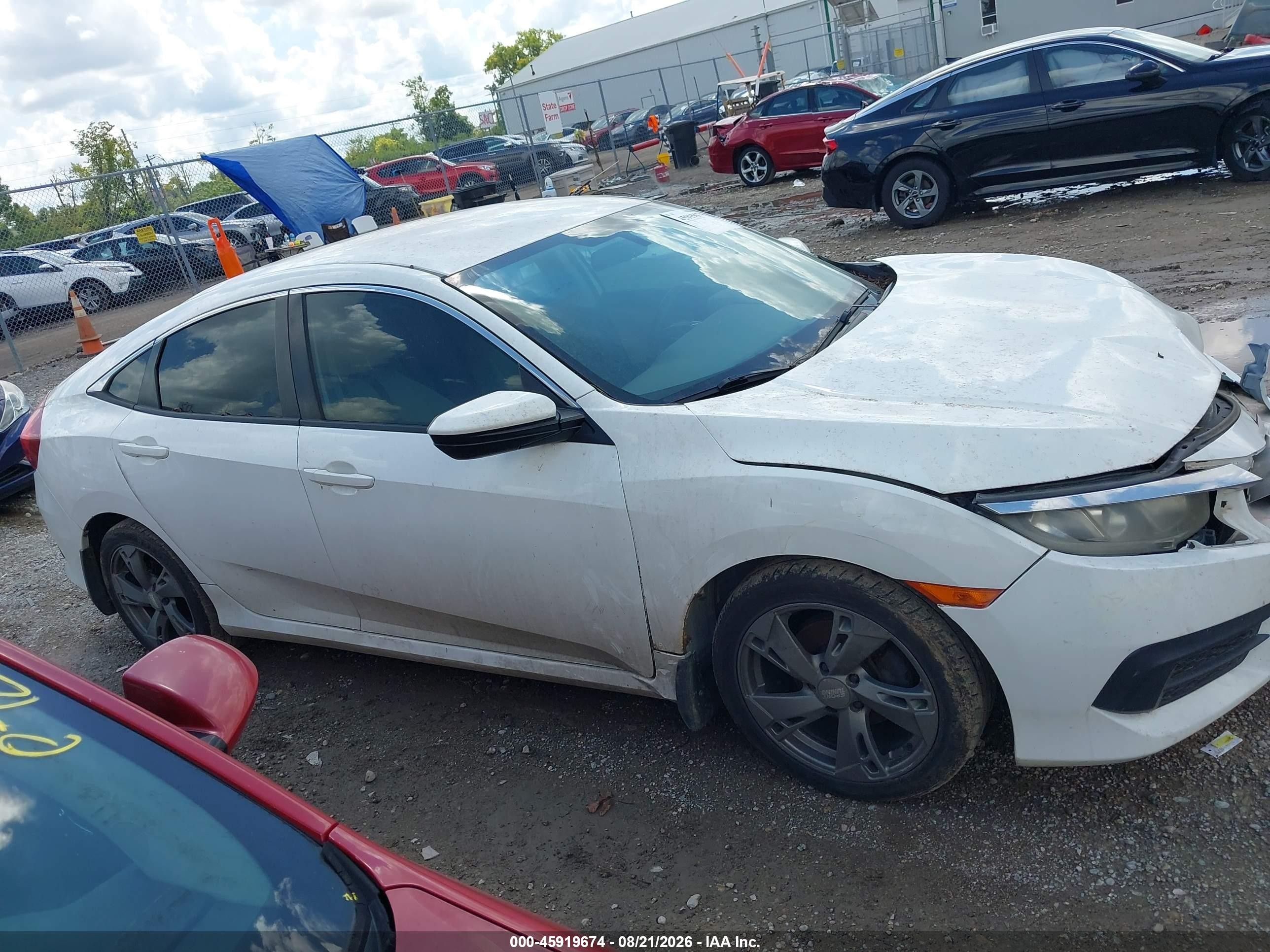 2016 Honda Civic Lx White vin: 19XFC2F51GE019965