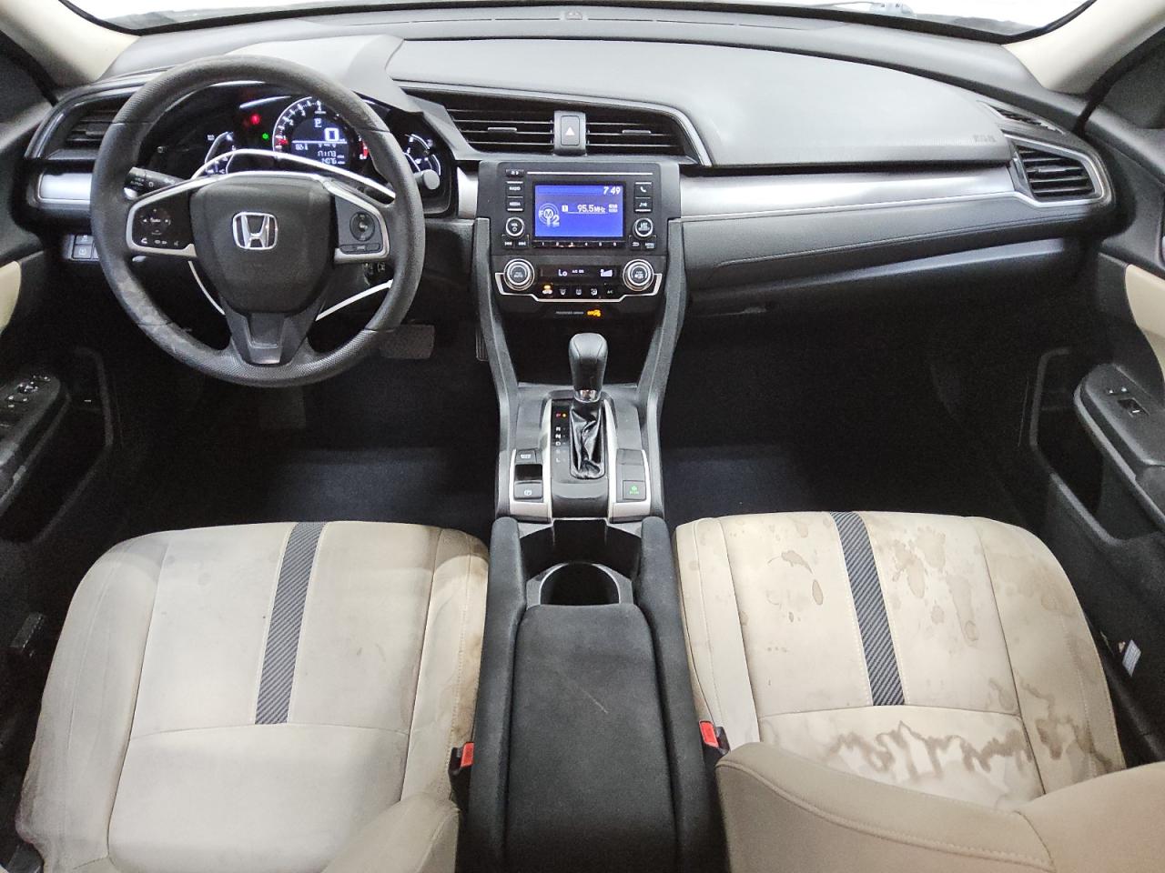 2016 Honda Civic Lx Белый vin: 19XFC2F51GE055574 Damage: Left Front Seat, Stained, Permanent