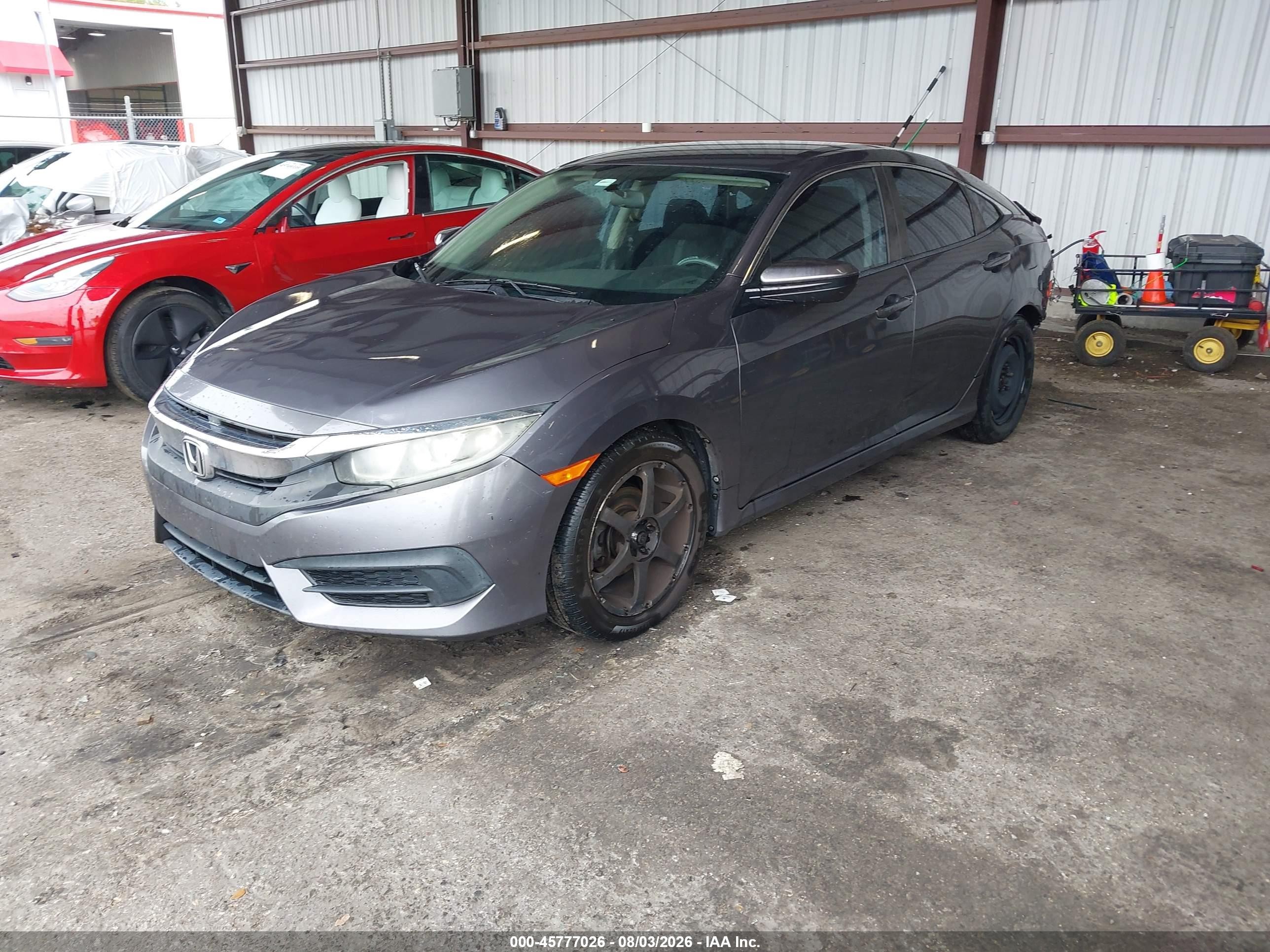 2016 Honda Civic Lx Gray vin: 19XFC2F51GE076277