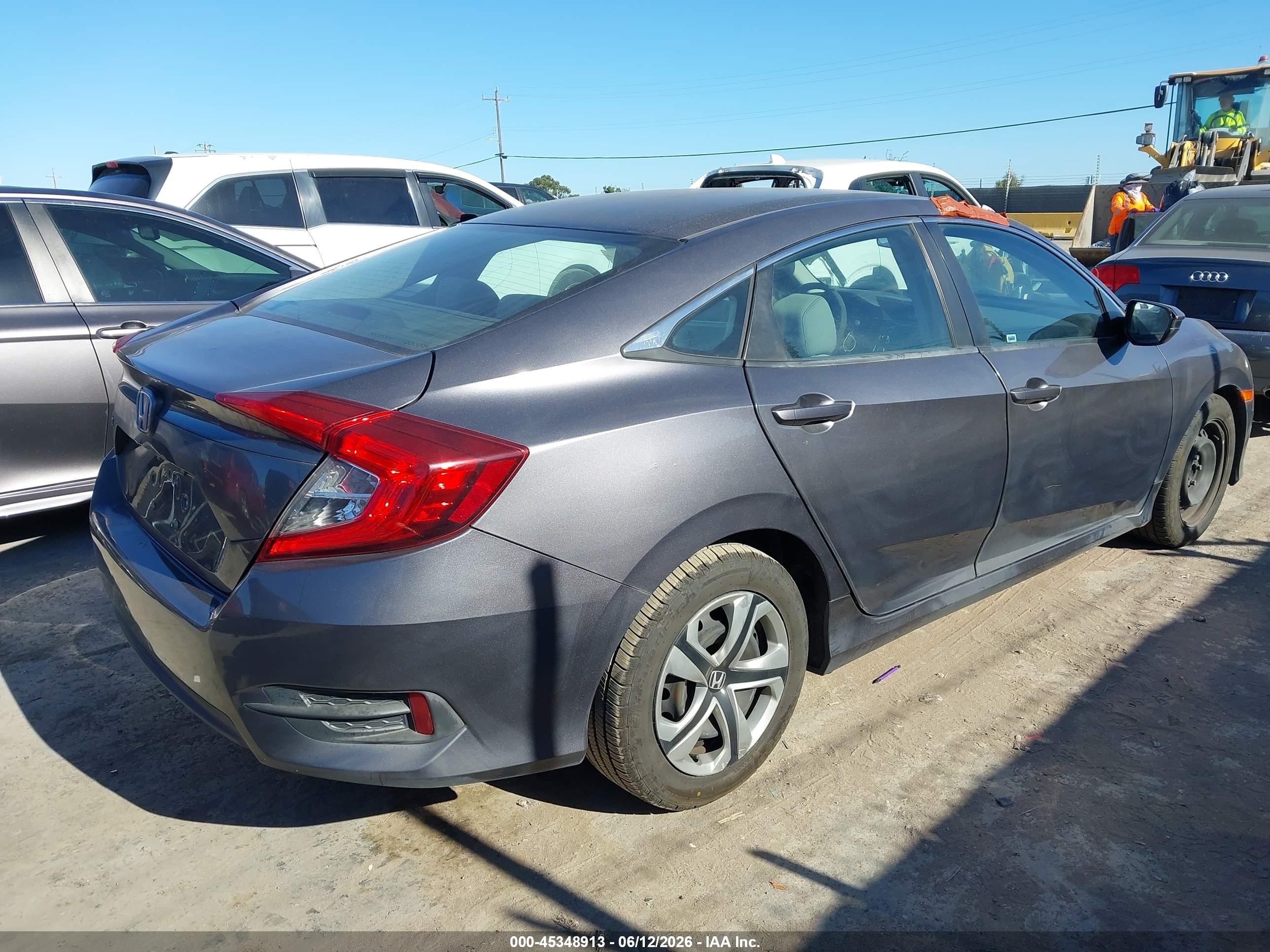 2017 Honda Civic Lx Gray vin: 19XFC2F51HE207659