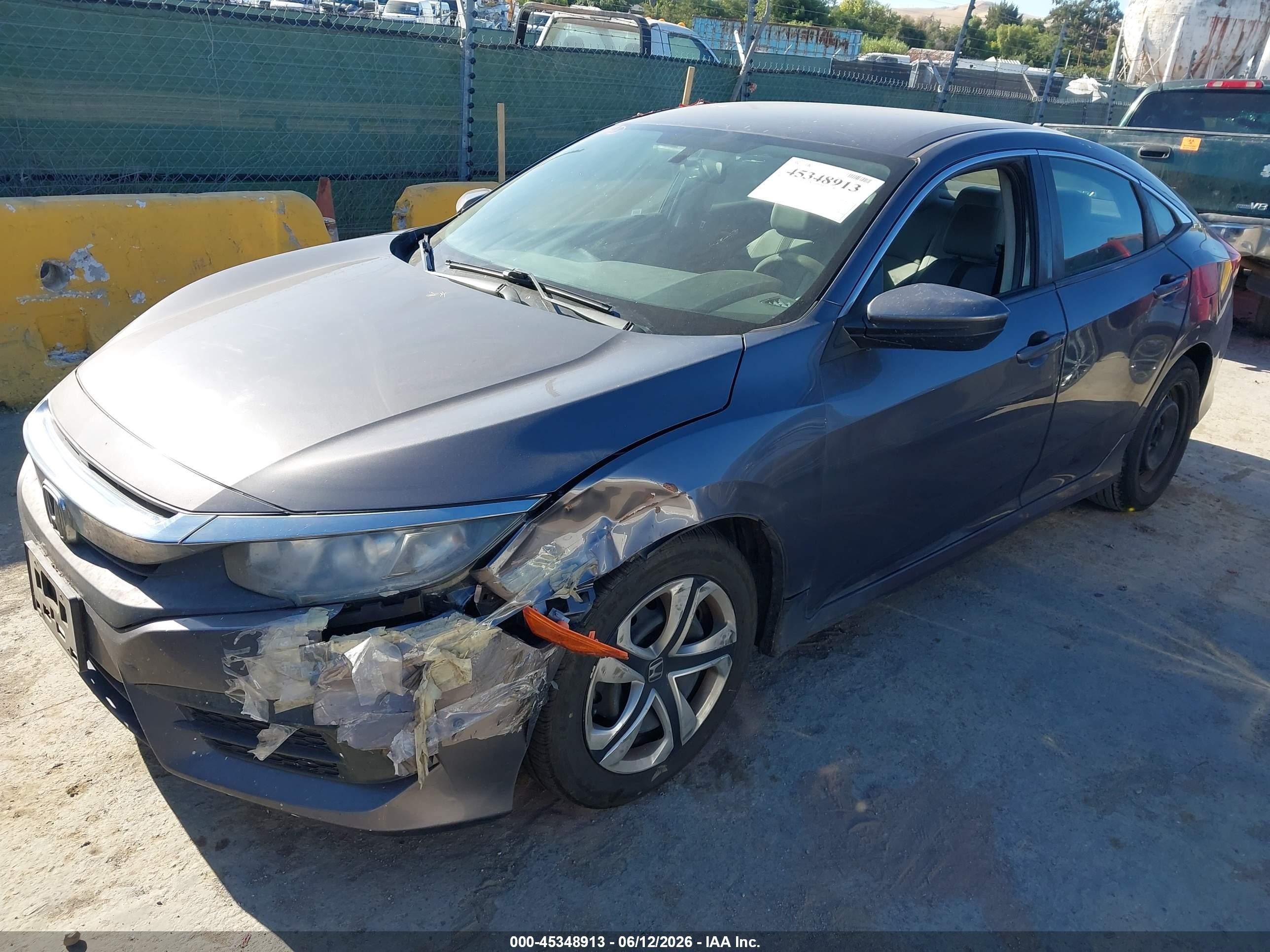 2017 Honda Civic Lx Gray vin: 19XFC2F51HE207659