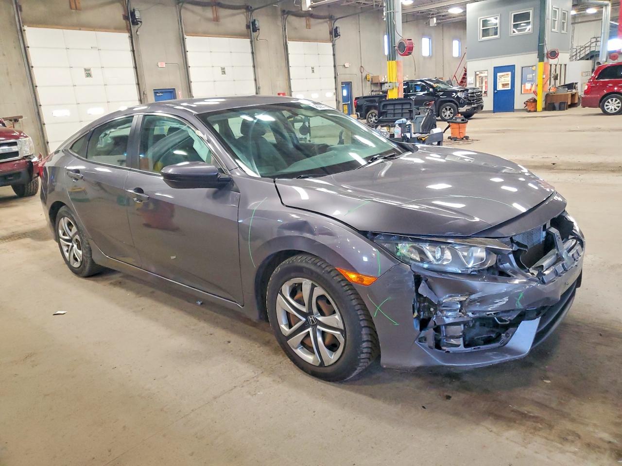 2017 Honda Civic Lx Gray vin: 19XFC2F52HE028174