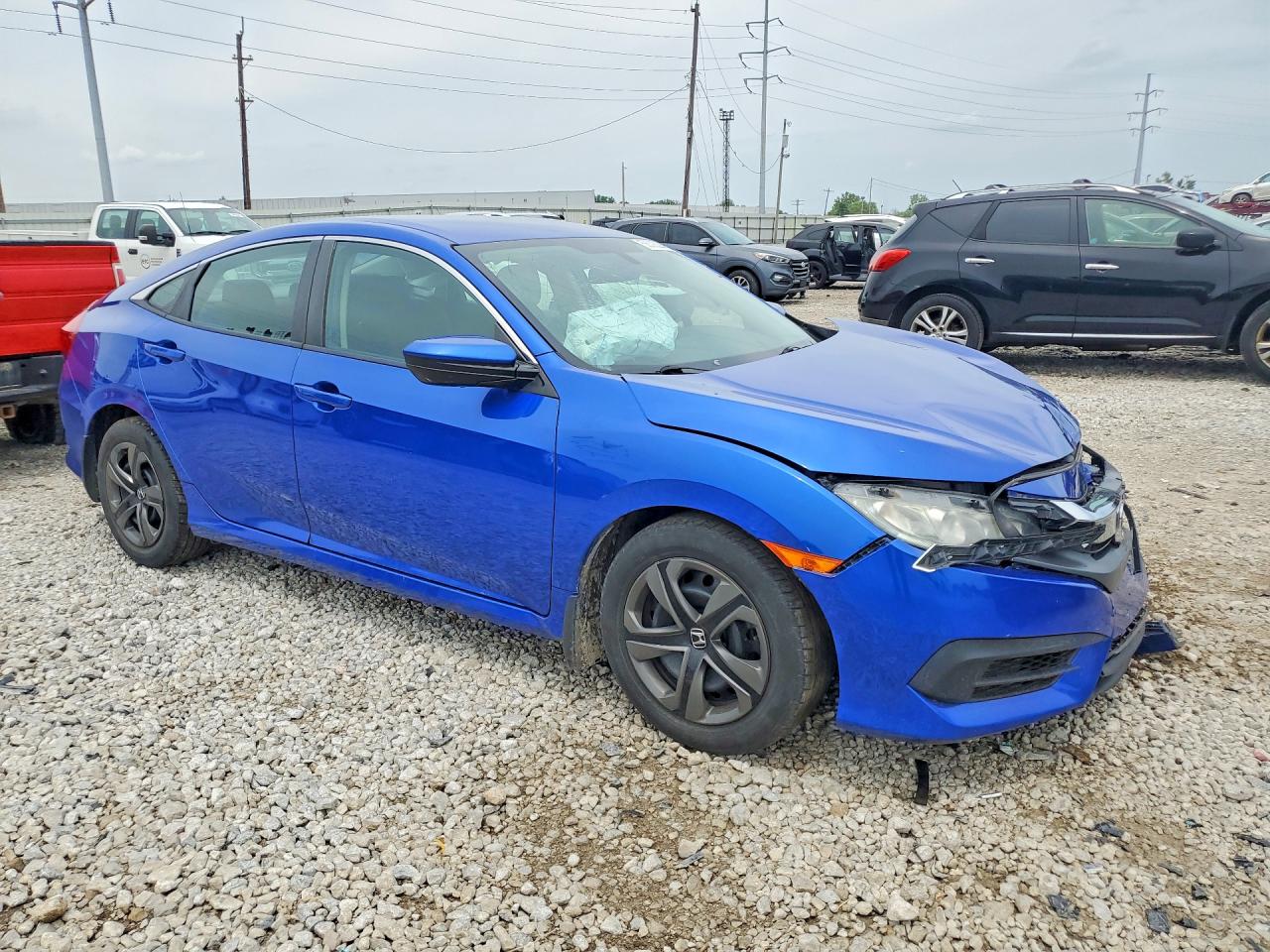 2017 Honda Civic Lx Blue vin: 19XFC2F52HE080582
