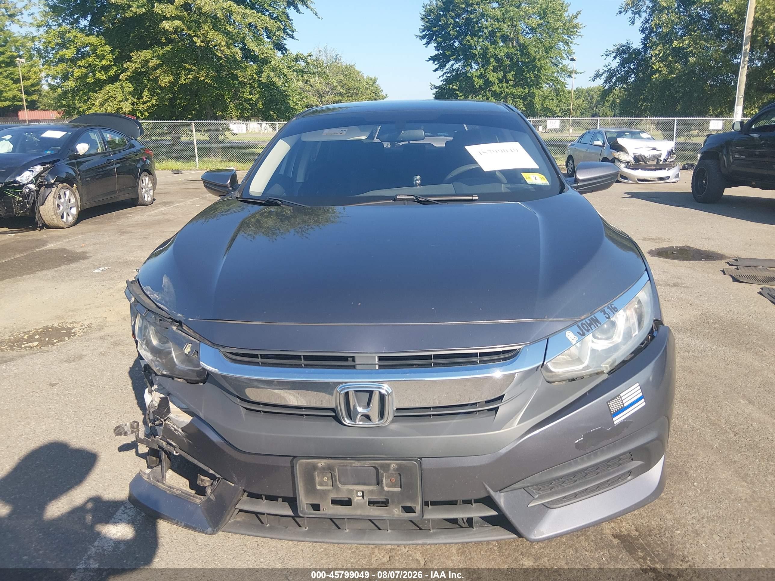2017 Honda Civic Lx Gray vin: 19XFC2F52HE223966