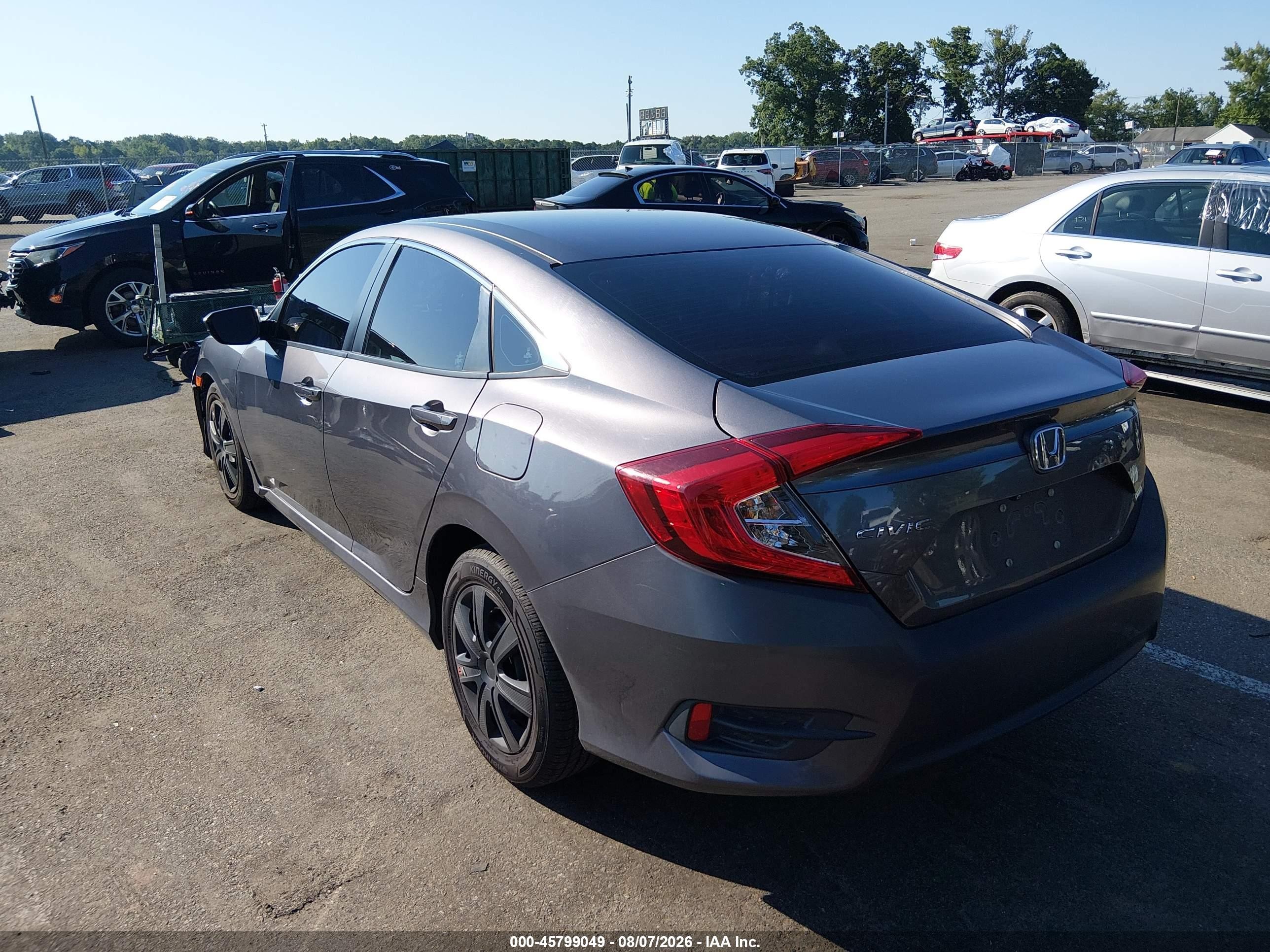 2017 Honda Civic Lx Gray vin: 19XFC2F52HE223966