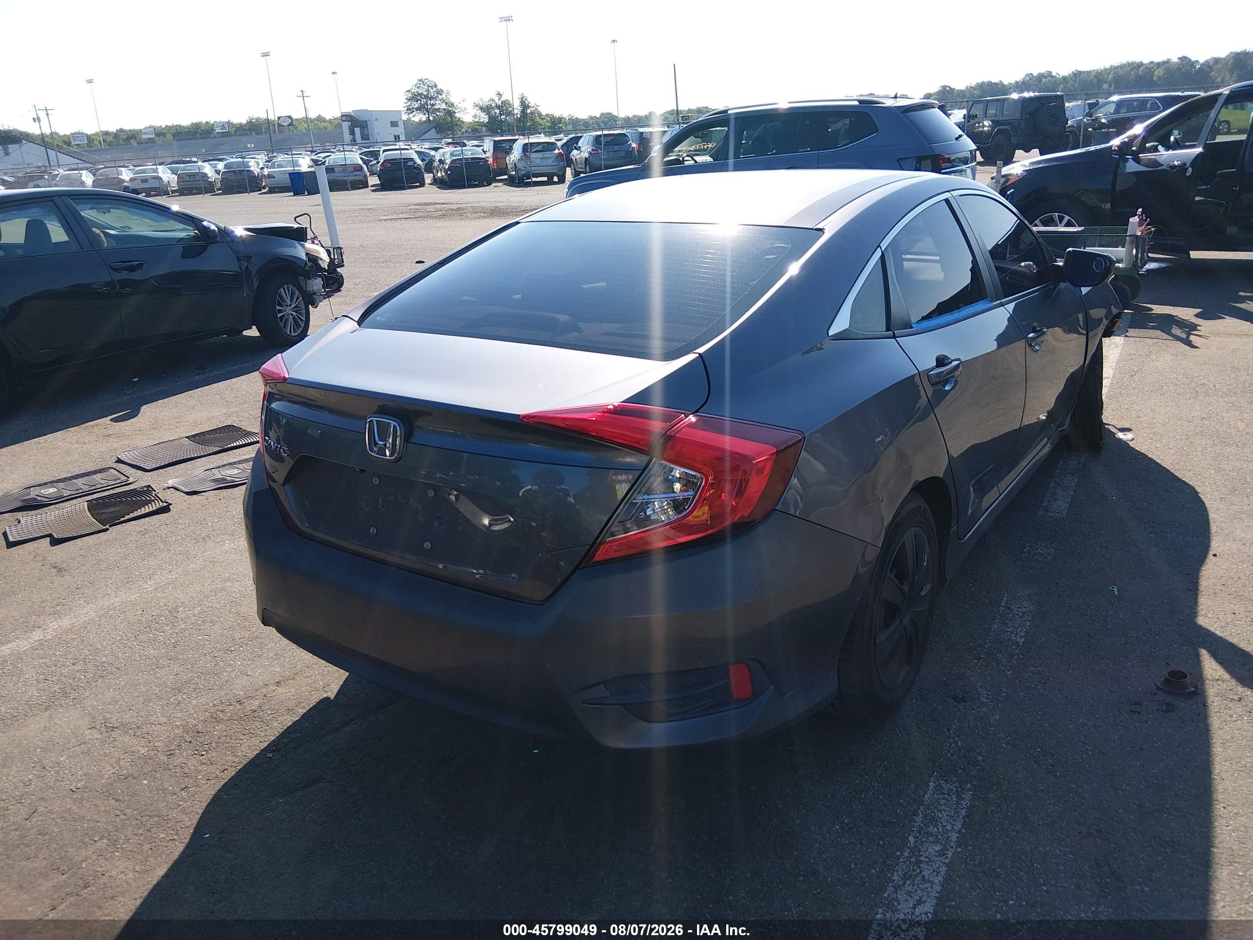 2017 Honda Civic Lx Gray vin: 19XFC2F52HE223966