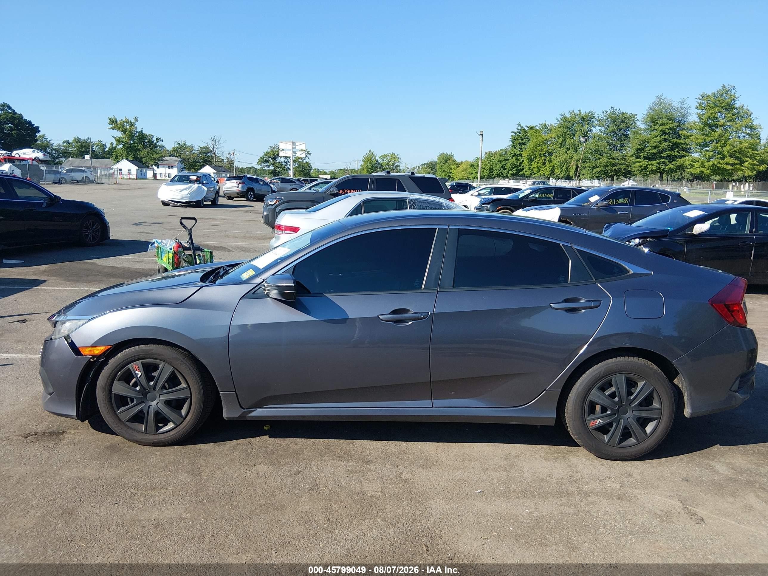 2017 Honda Civic Lx Gray vin: 19XFC2F52HE223966