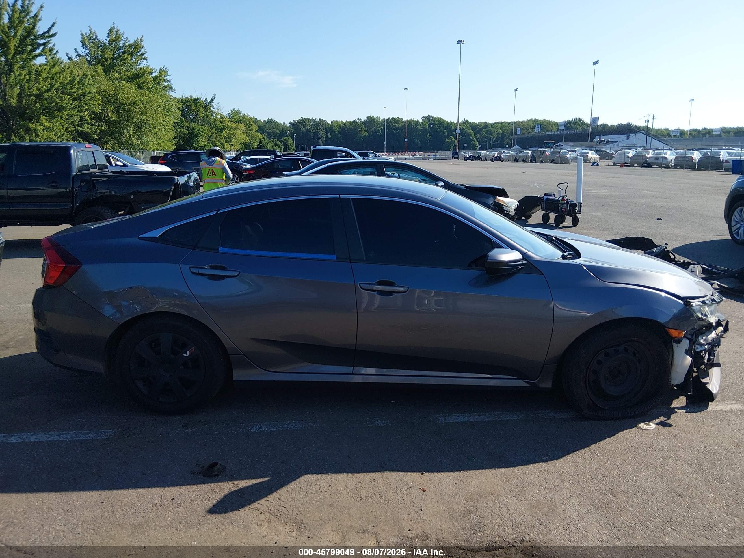 2017 Honda Civic Lx Gray vin: 19XFC2F52HE223966