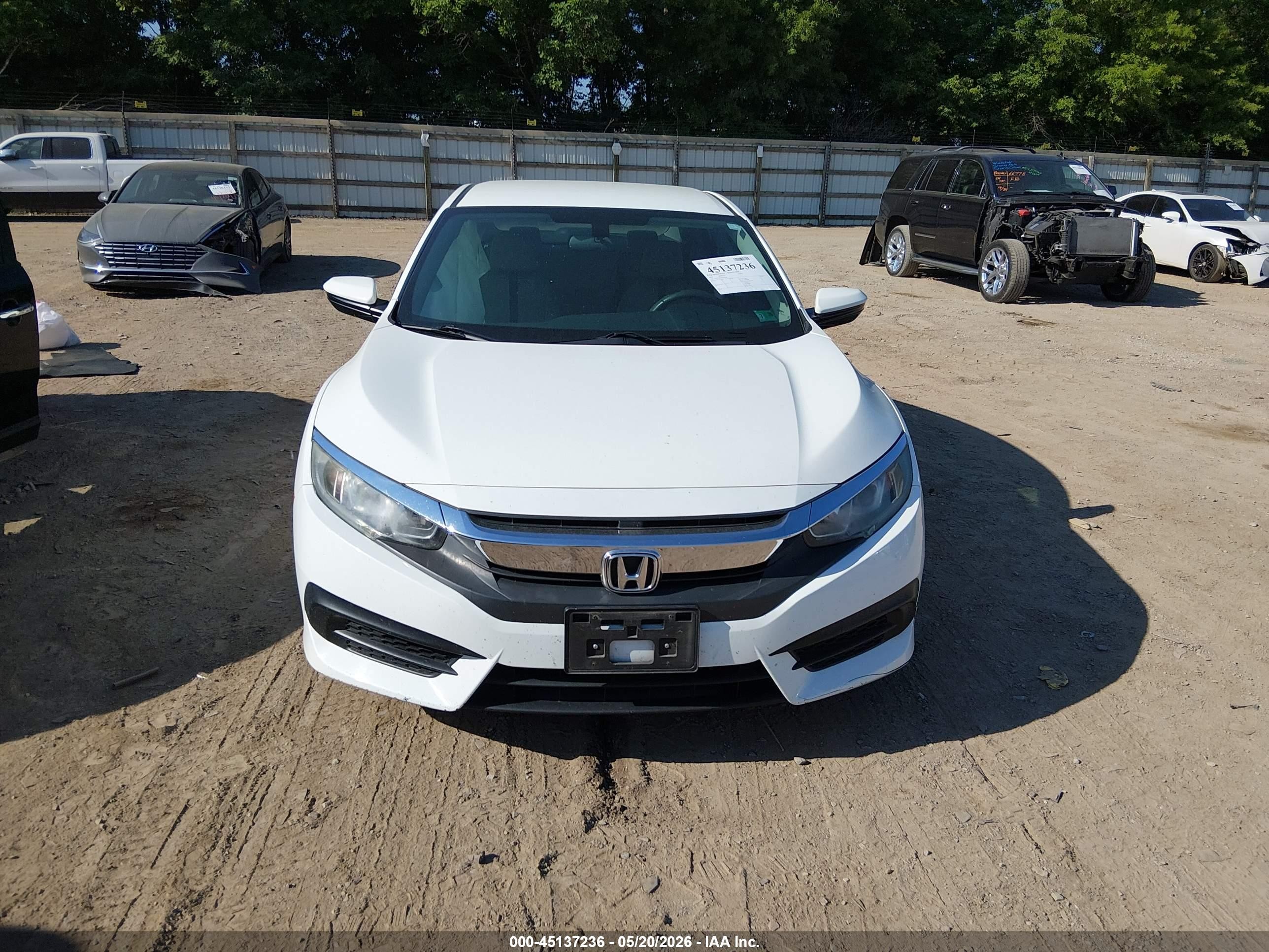 2016 Honda Civic Lx White vin: 19XFC2F53GE058086