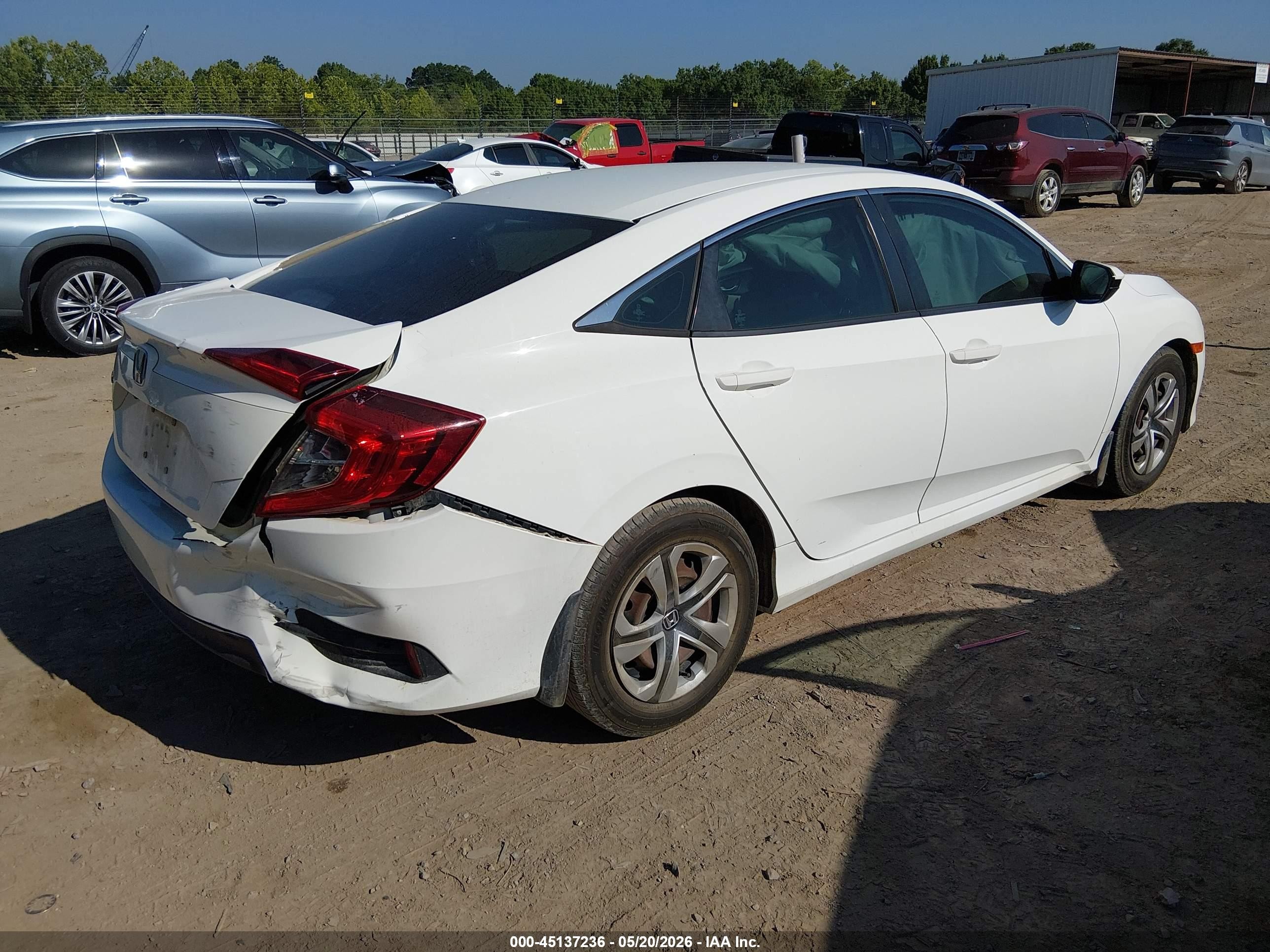 2016 Honda Civic Lx White vin: 19XFC2F53GE058086