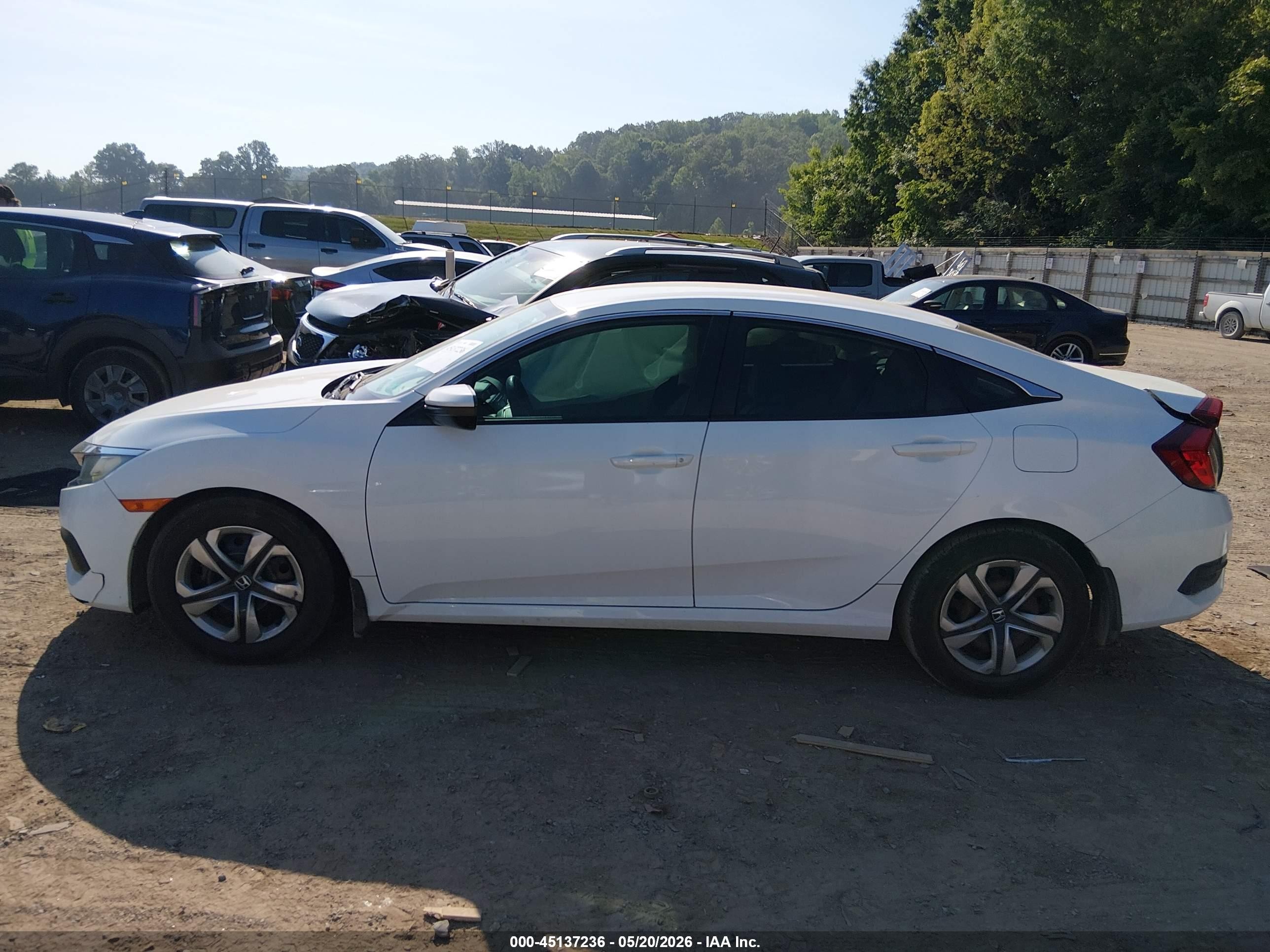 2016 Honda Civic Lx White vin: 19XFC2F53GE058086