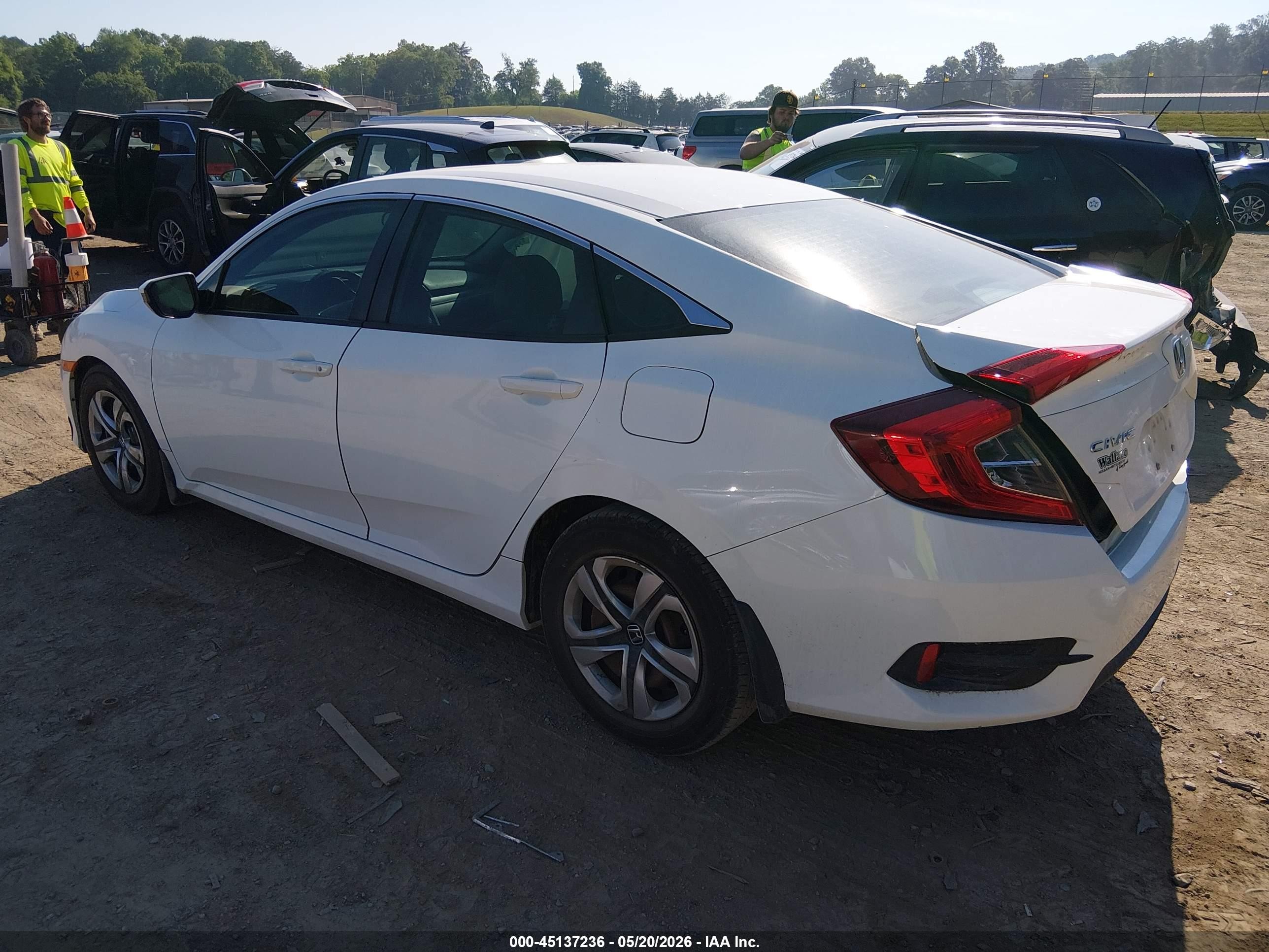 2016 Honda Civic Lx White vin: 19XFC2F53GE058086
