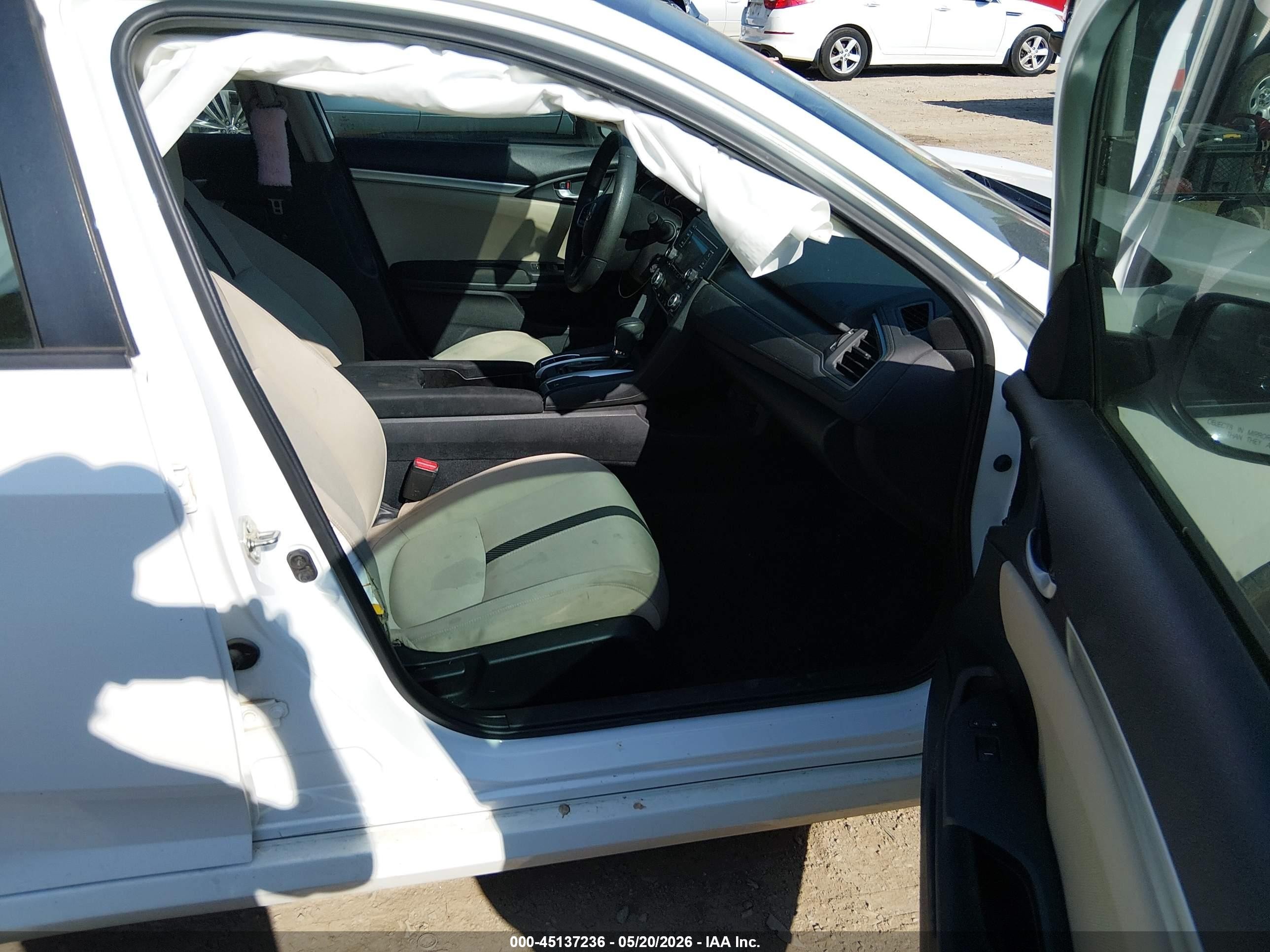 2016 Honda Civic Lx White vin: 19XFC2F53GE058086