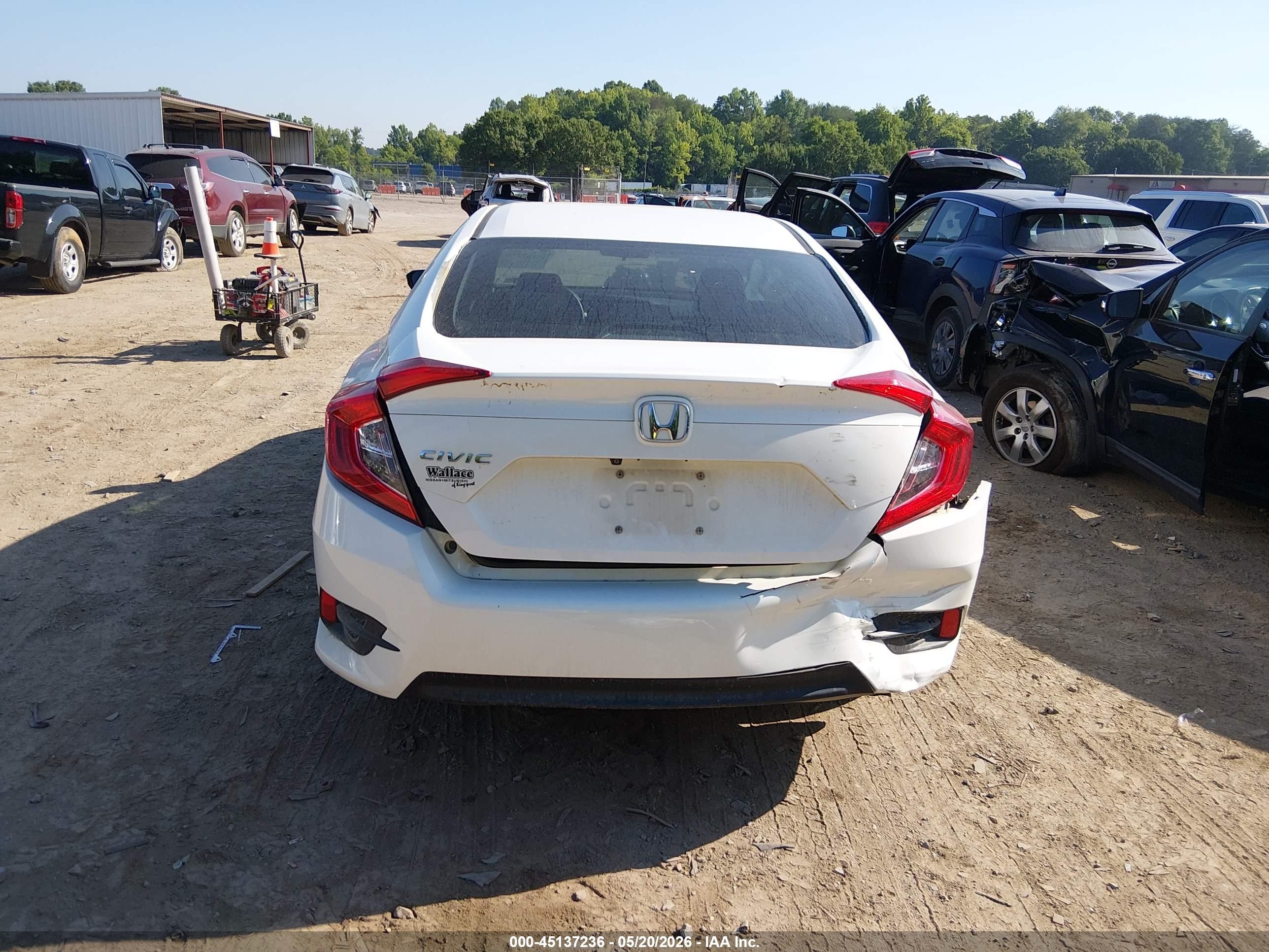 2016 Honda Civic Lx White vin: 19XFC2F53GE058086