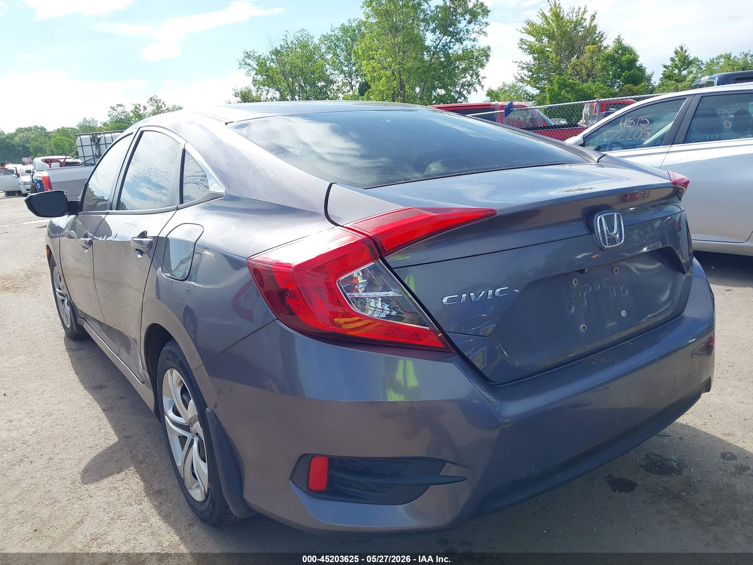 2017 Honda Civic Lx Серый vin: 19XFC2F53HE069395