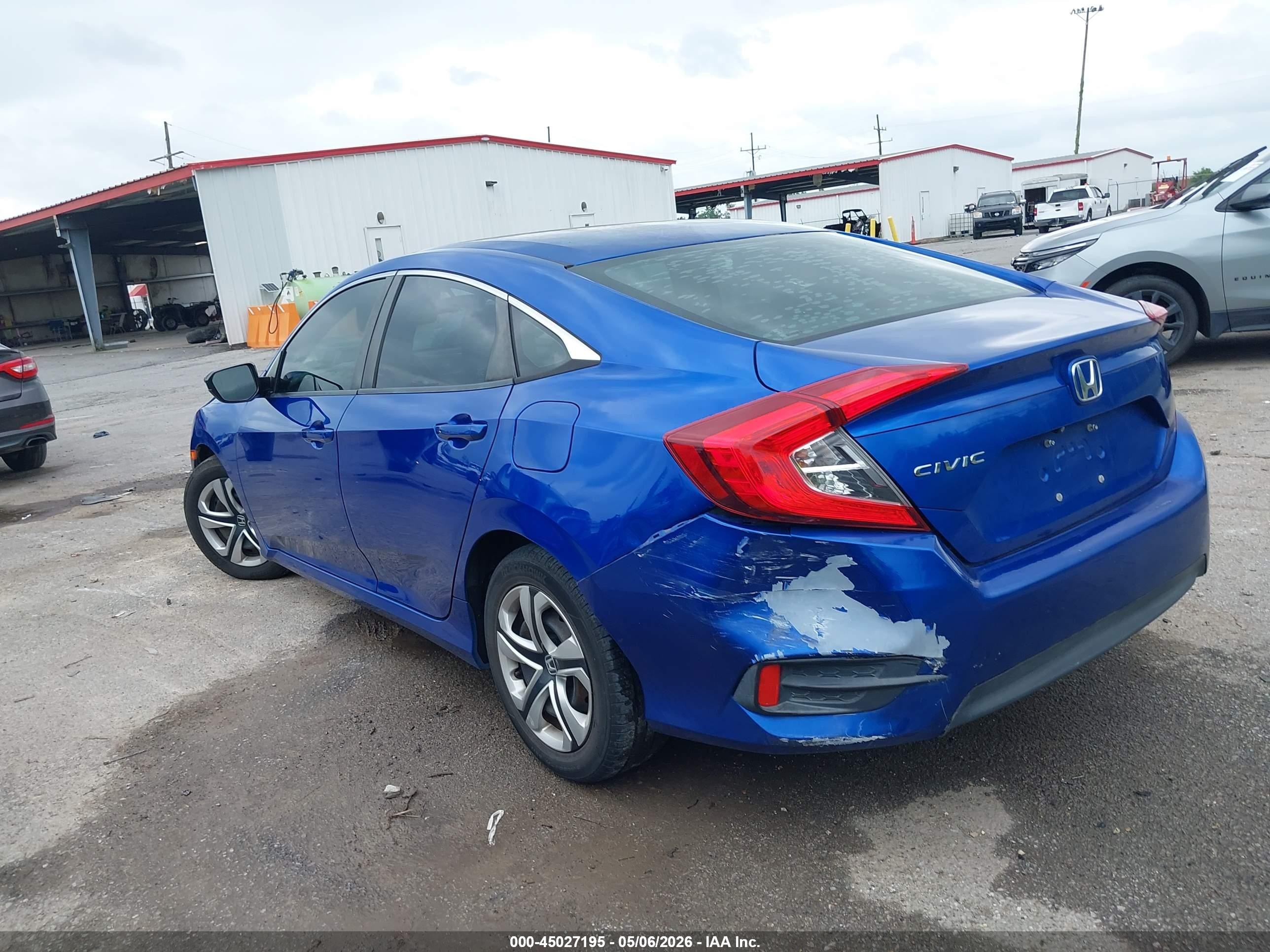2016 Honda Civic Lx Синий vin: 19XFC2F54GE088763