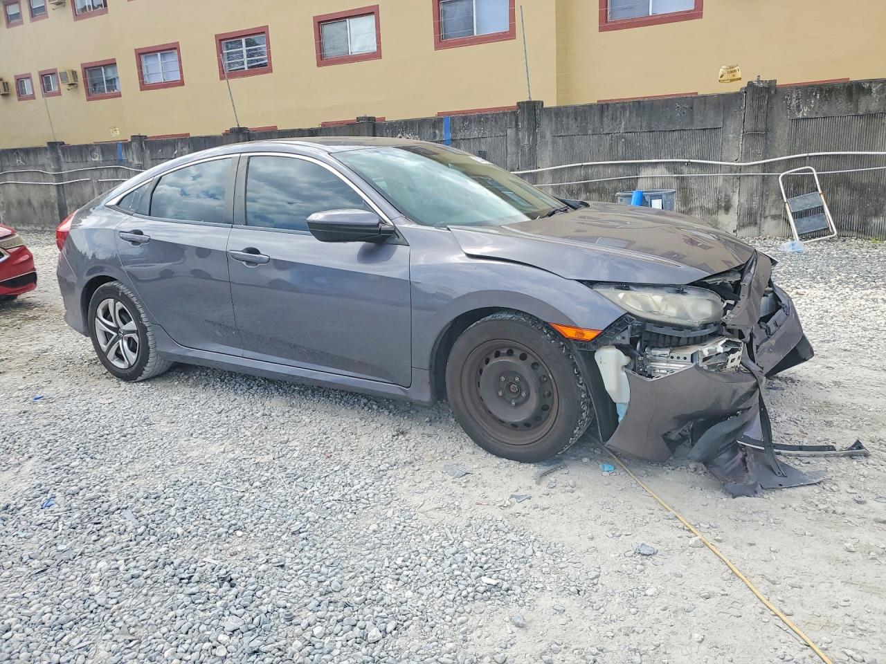 2017 Honda Civic Lx Gray vin: 19XFC2F55HE008792