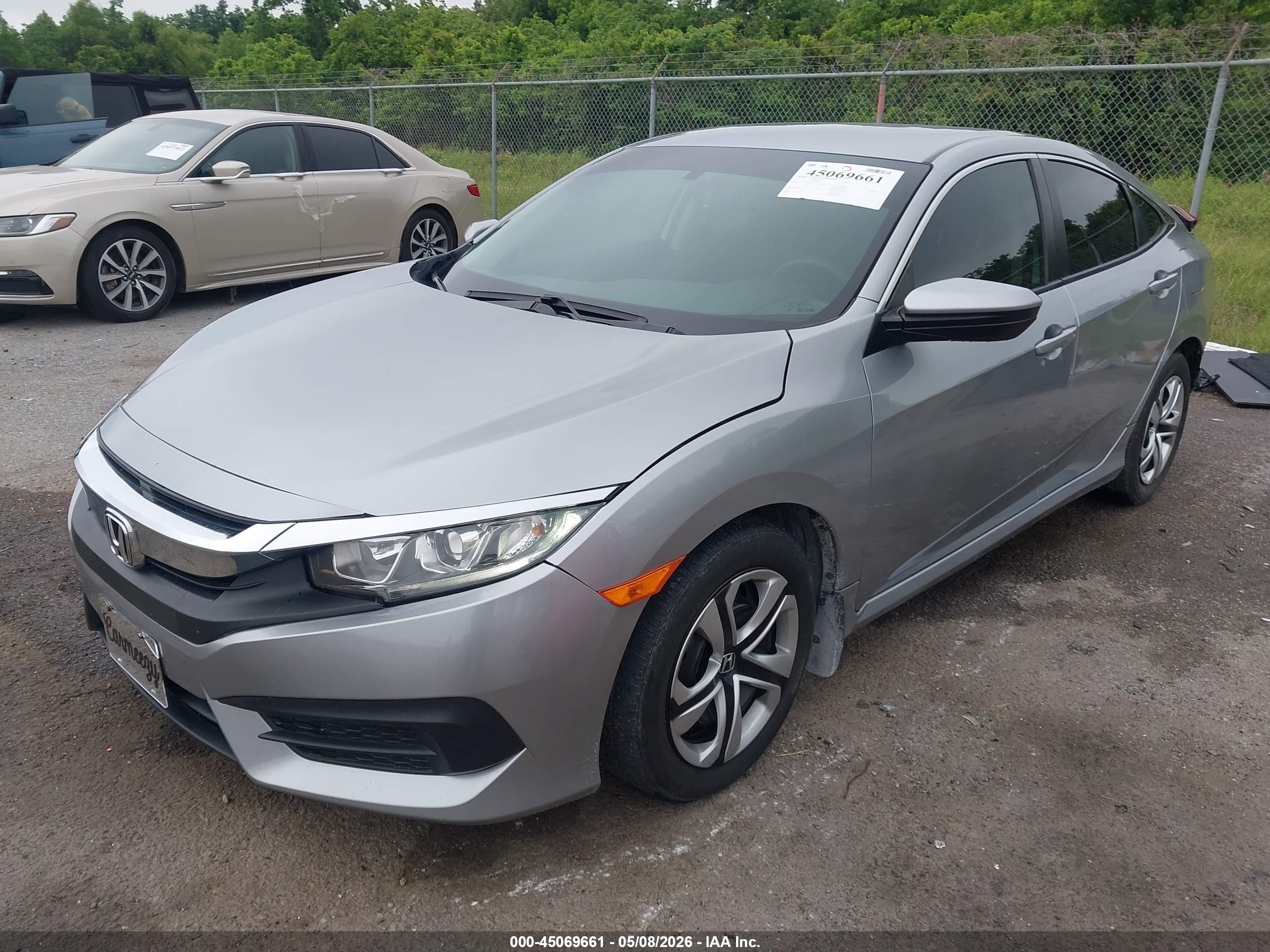 2017 Honda Civic Lx Gray vin: 19XFC2F55HE019632