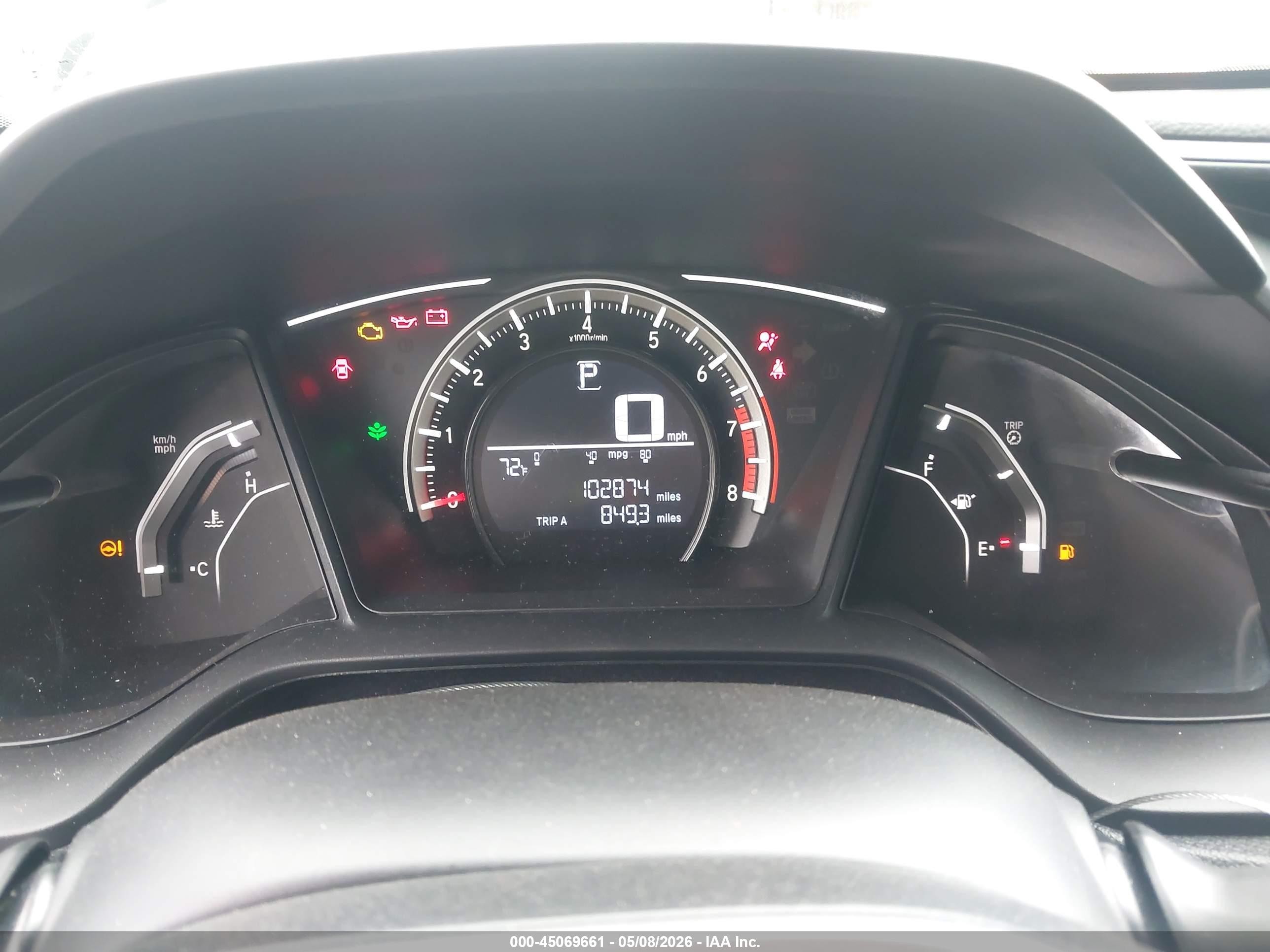 2017 Honda Civic Lx Gray vin: 19XFC2F55HE019632