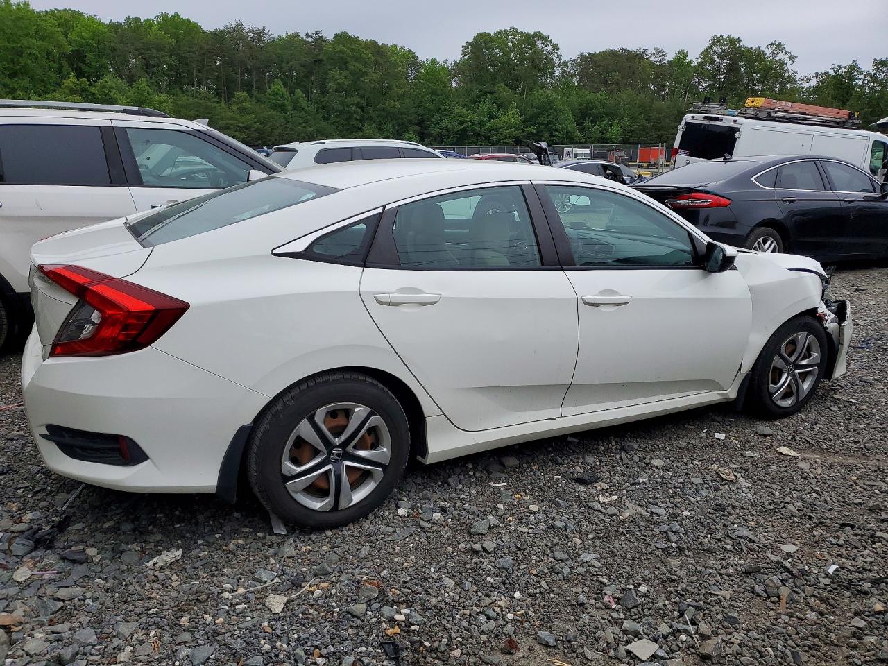 2016 Honda Civic Lx White vin: 19XFC2F56GE223242