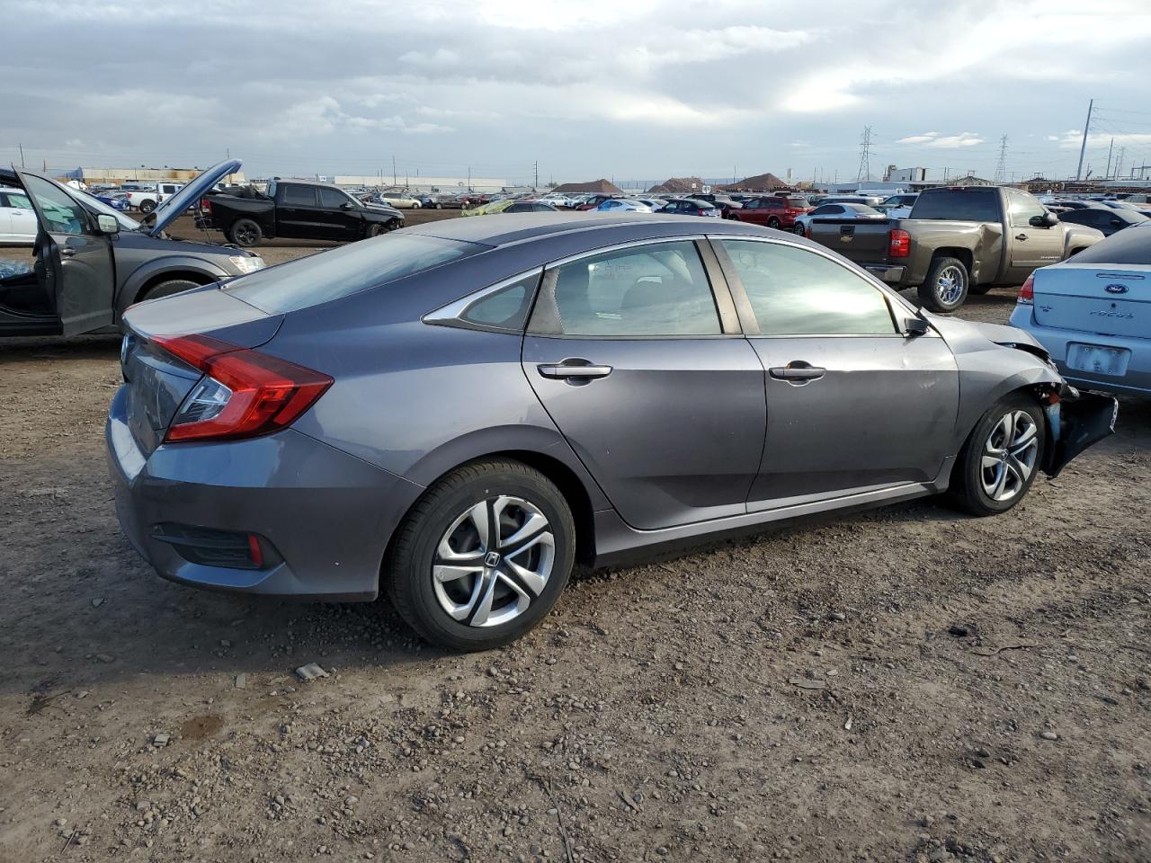 2017 Honda Civic Lx Gray vin: 19XFC2F56HE080066