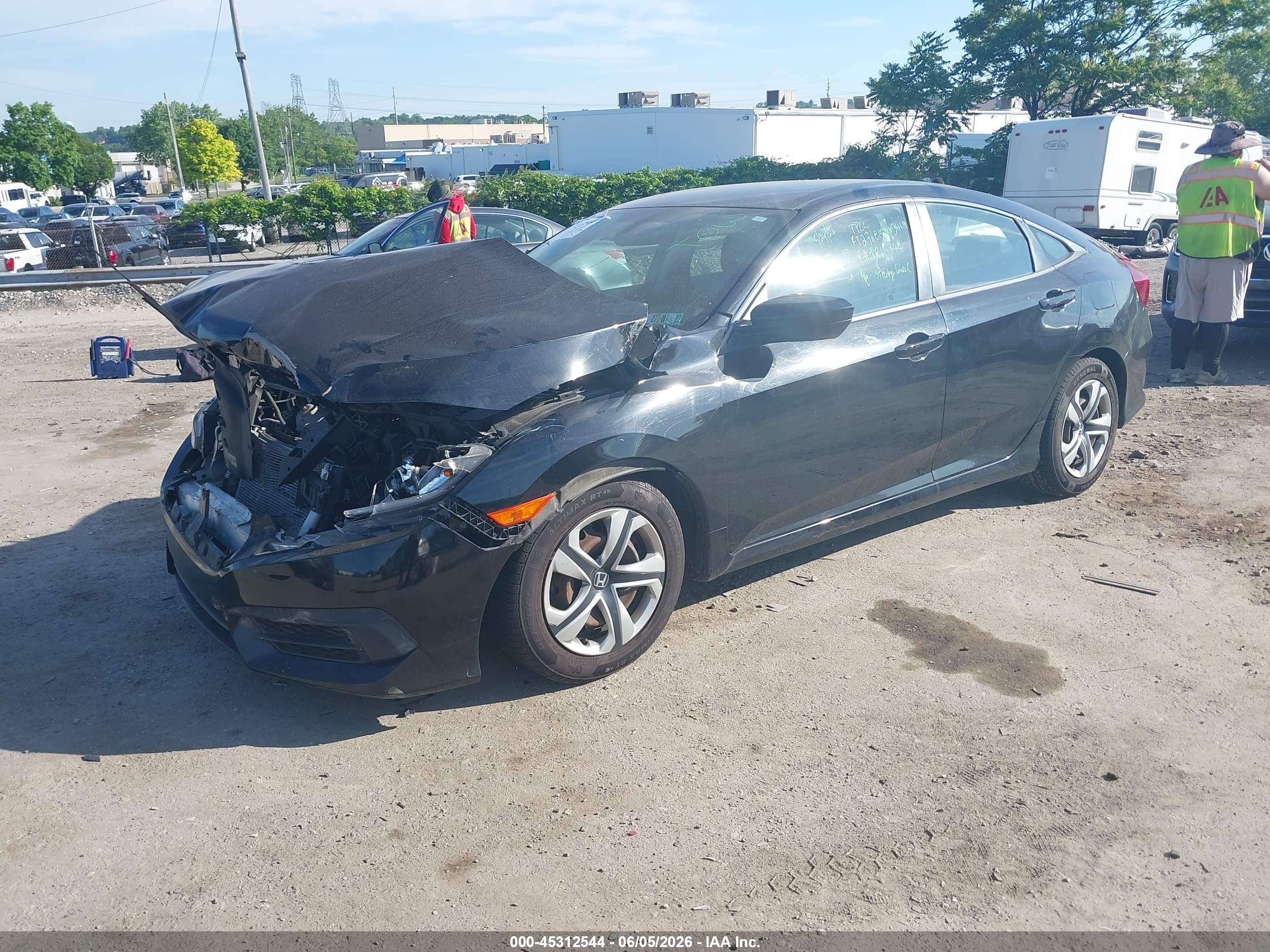 2017 Honda Civic Lx Black vin: 19XFC2F56HE206815
