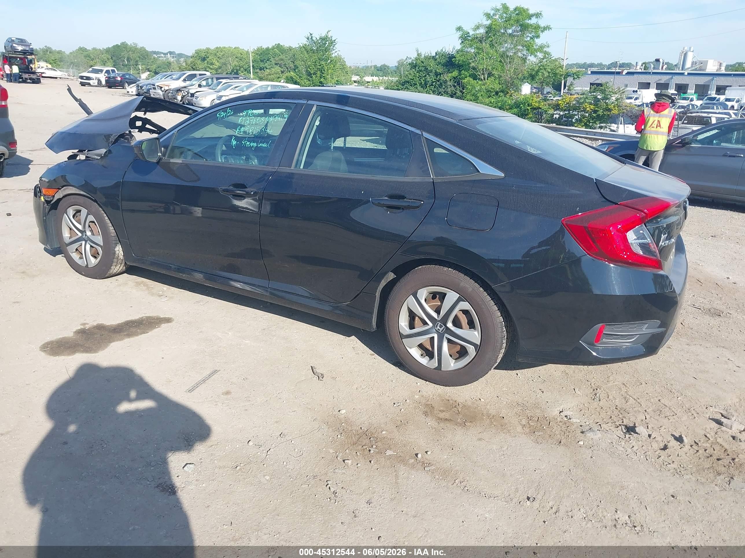 2017 Honda Civic Lx Black vin: 19XFC2F56HE206815