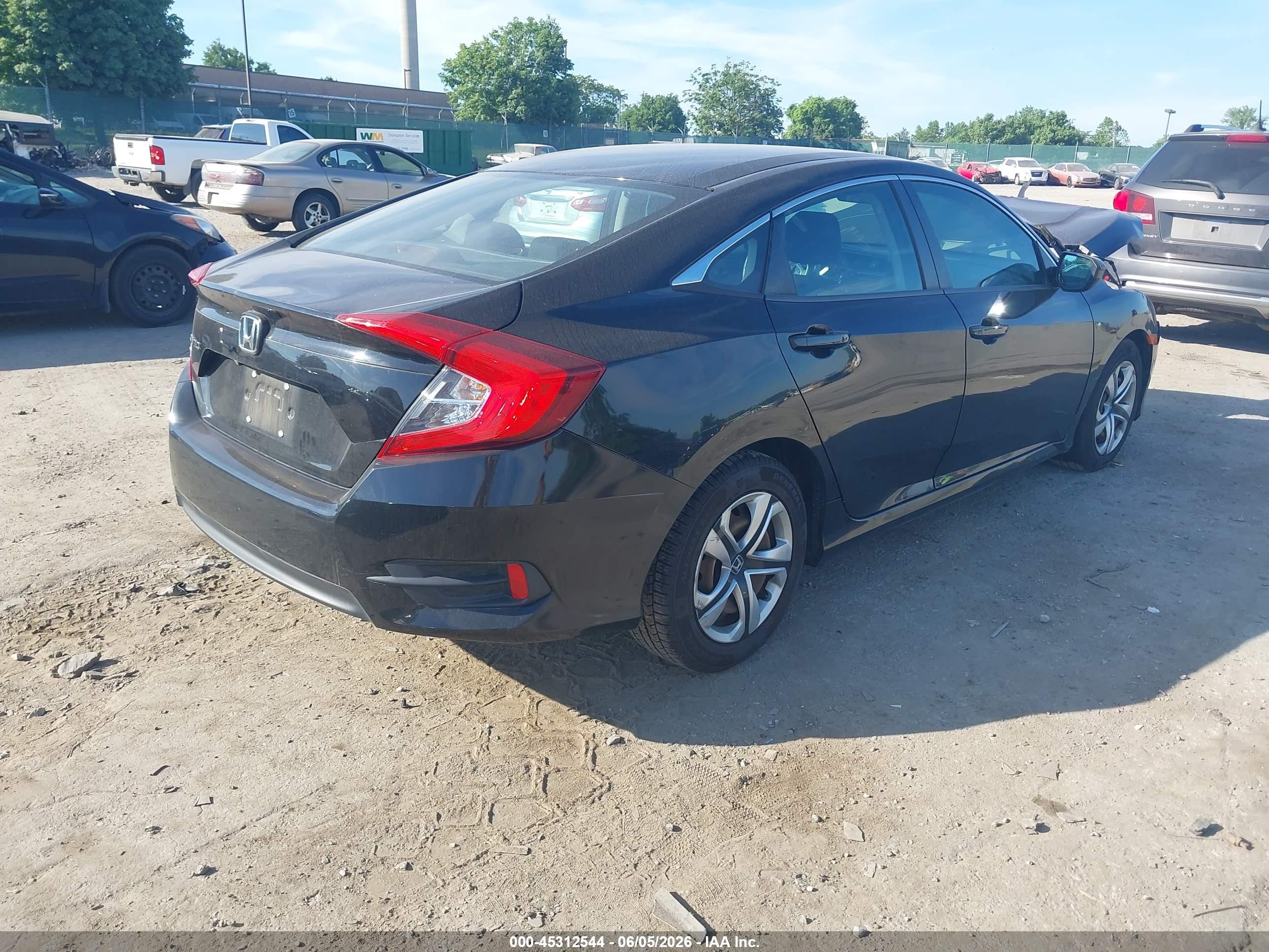 2017 Honda Civic Lx Black vin: 19XFC2F56HE206815