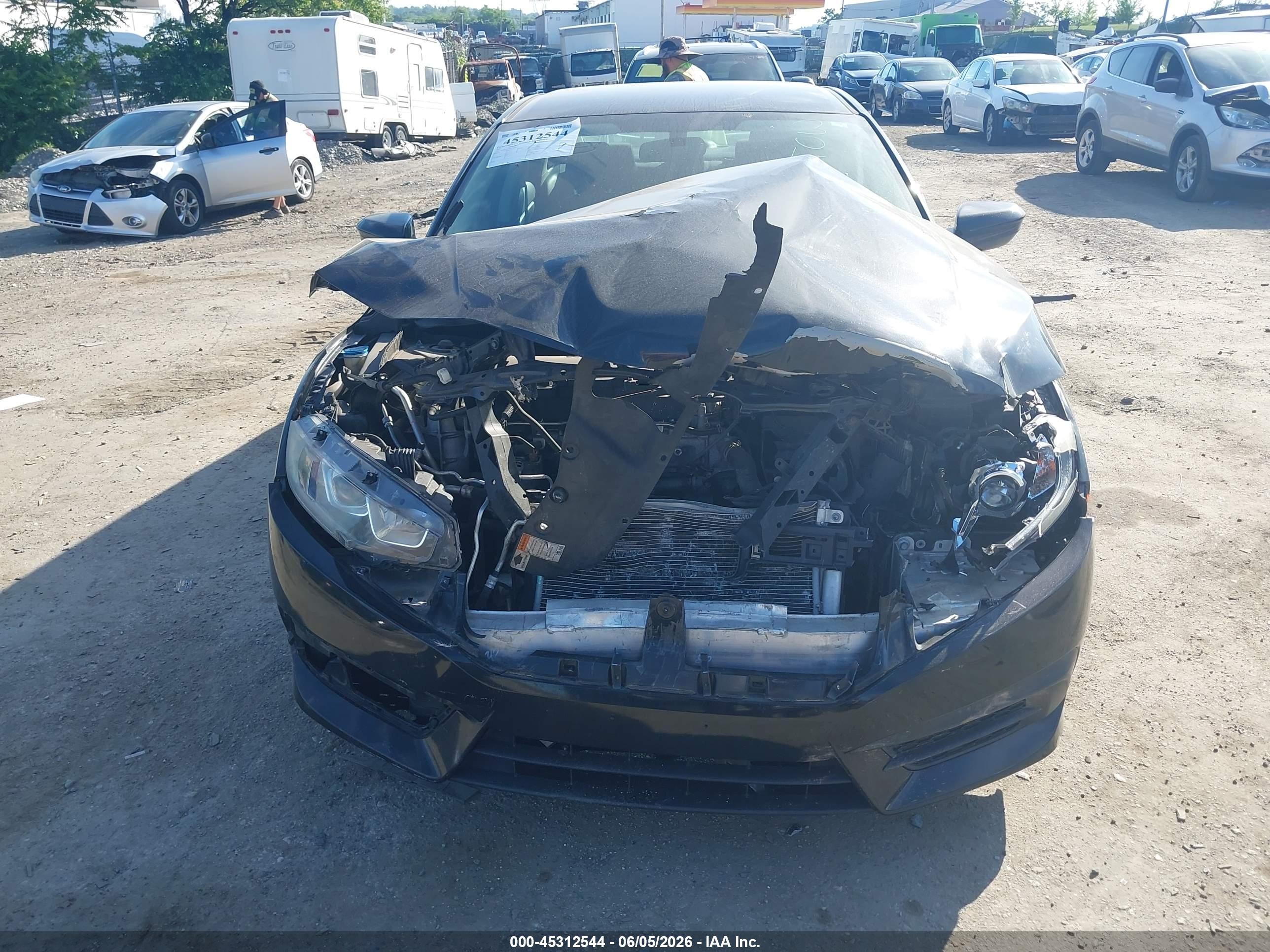 2017 Honda Civic Lx Black vin: 19XFC2F56HE206815