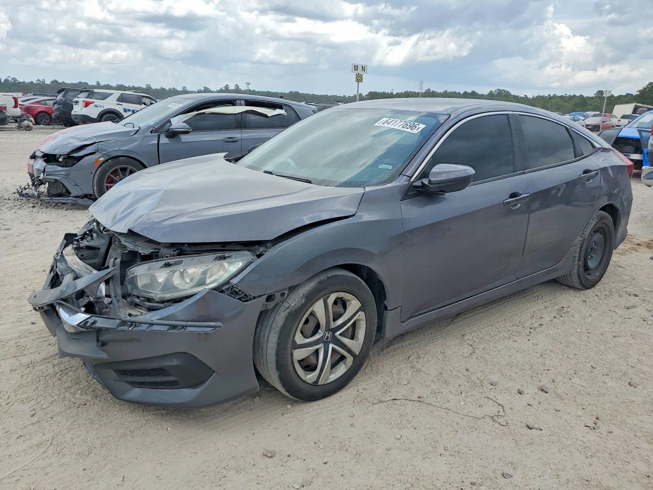 2018 Honda Civic Lx Gray vin: 19XFC2F57JE019749
