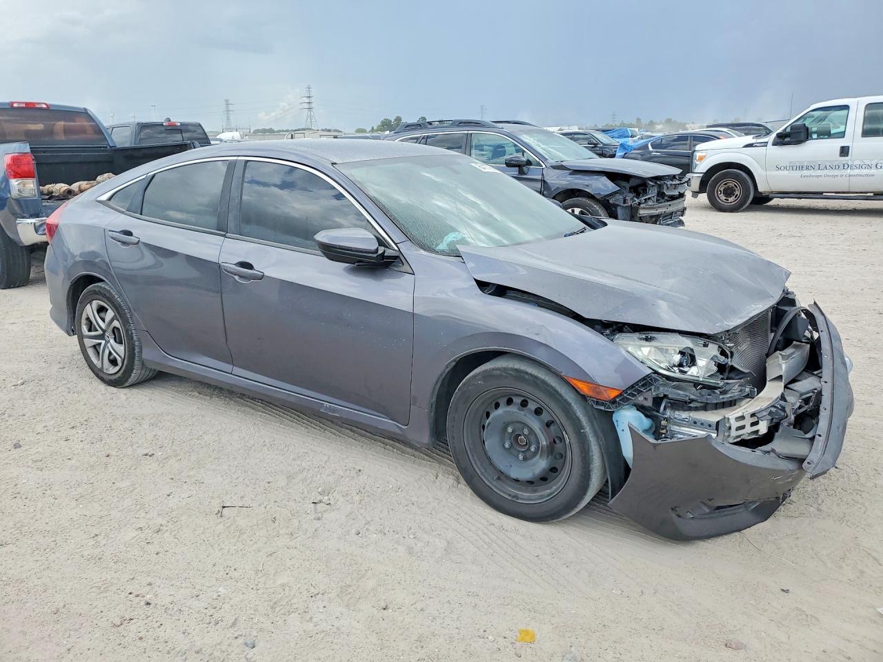 2018 Honda Civic Lx Gray vin: 19XFC2F57JE019749