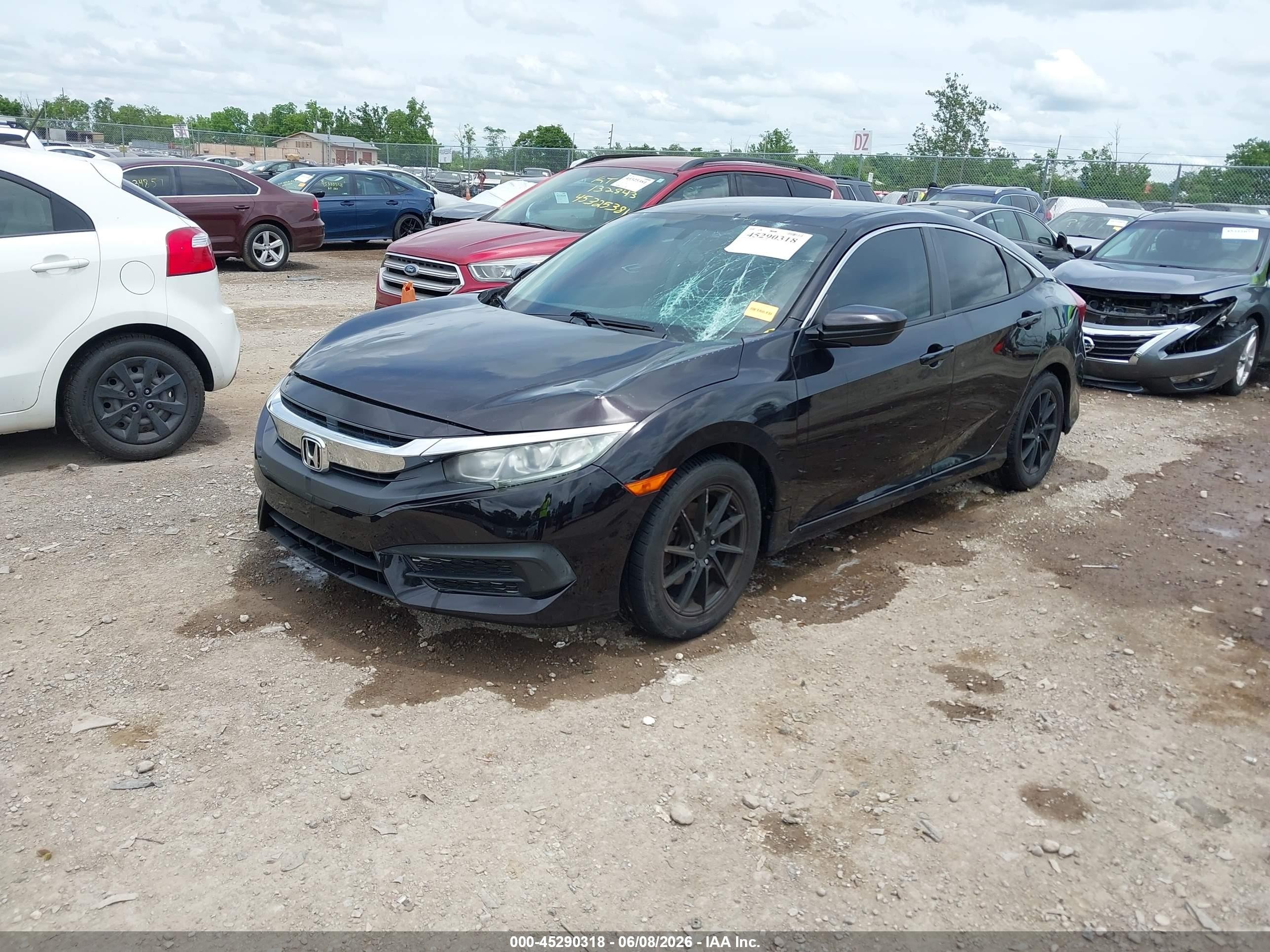 2016 Honda Civic Lx Black vin: 19XFC2F58GE092217