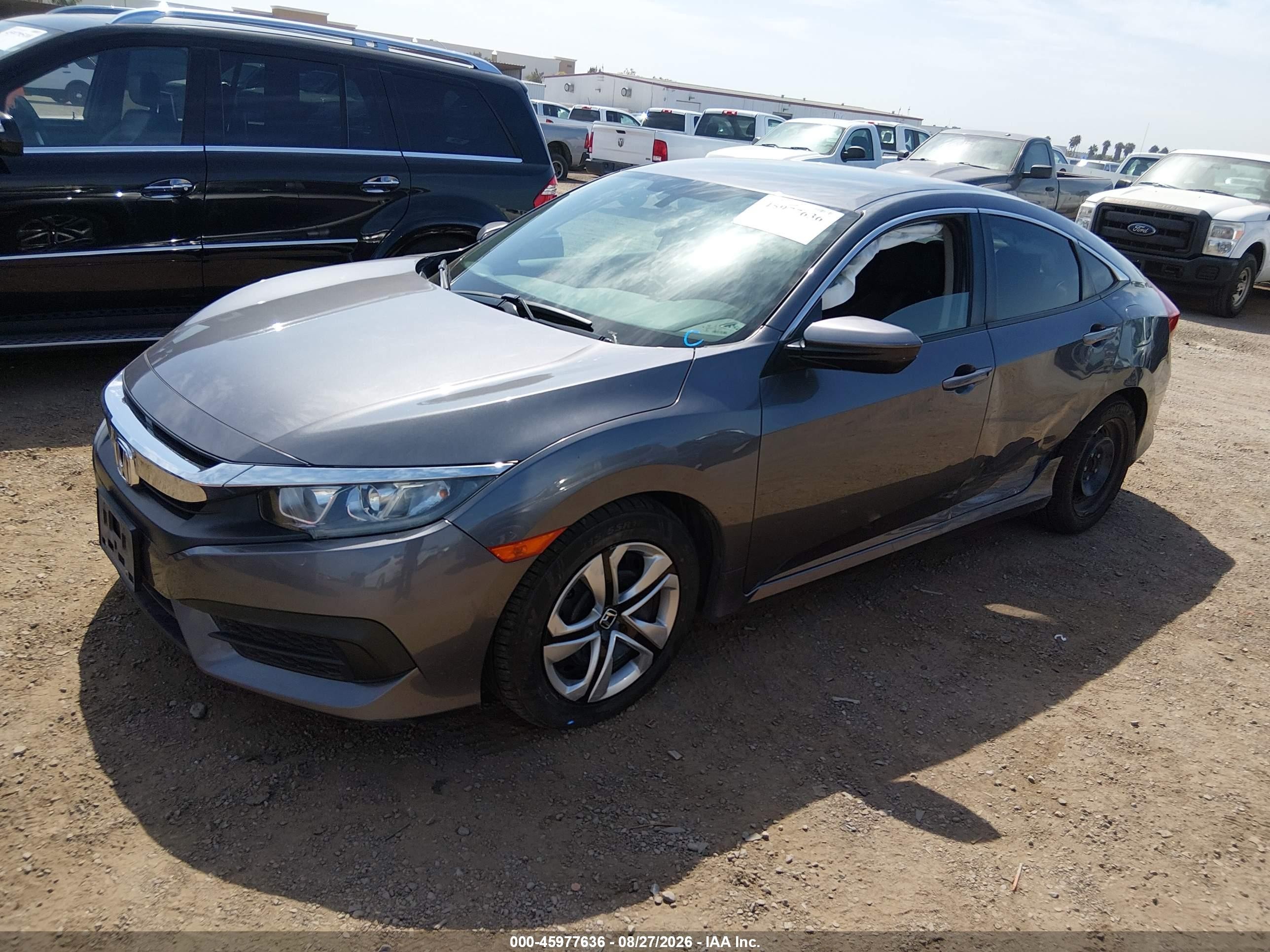 2016 Honda Civic Lx Gray vin: 19XFC2F58GE211058