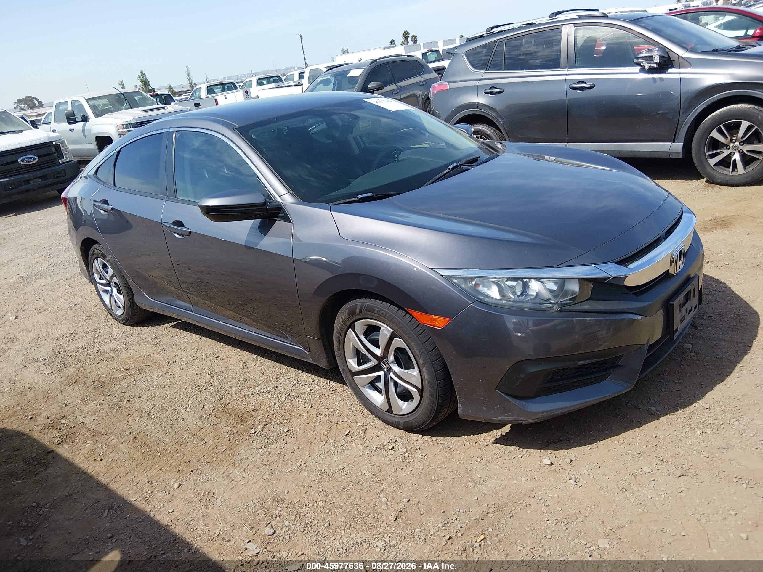 2016 Honda Civic Lx Gray vin: 19XFC2F58GE211058