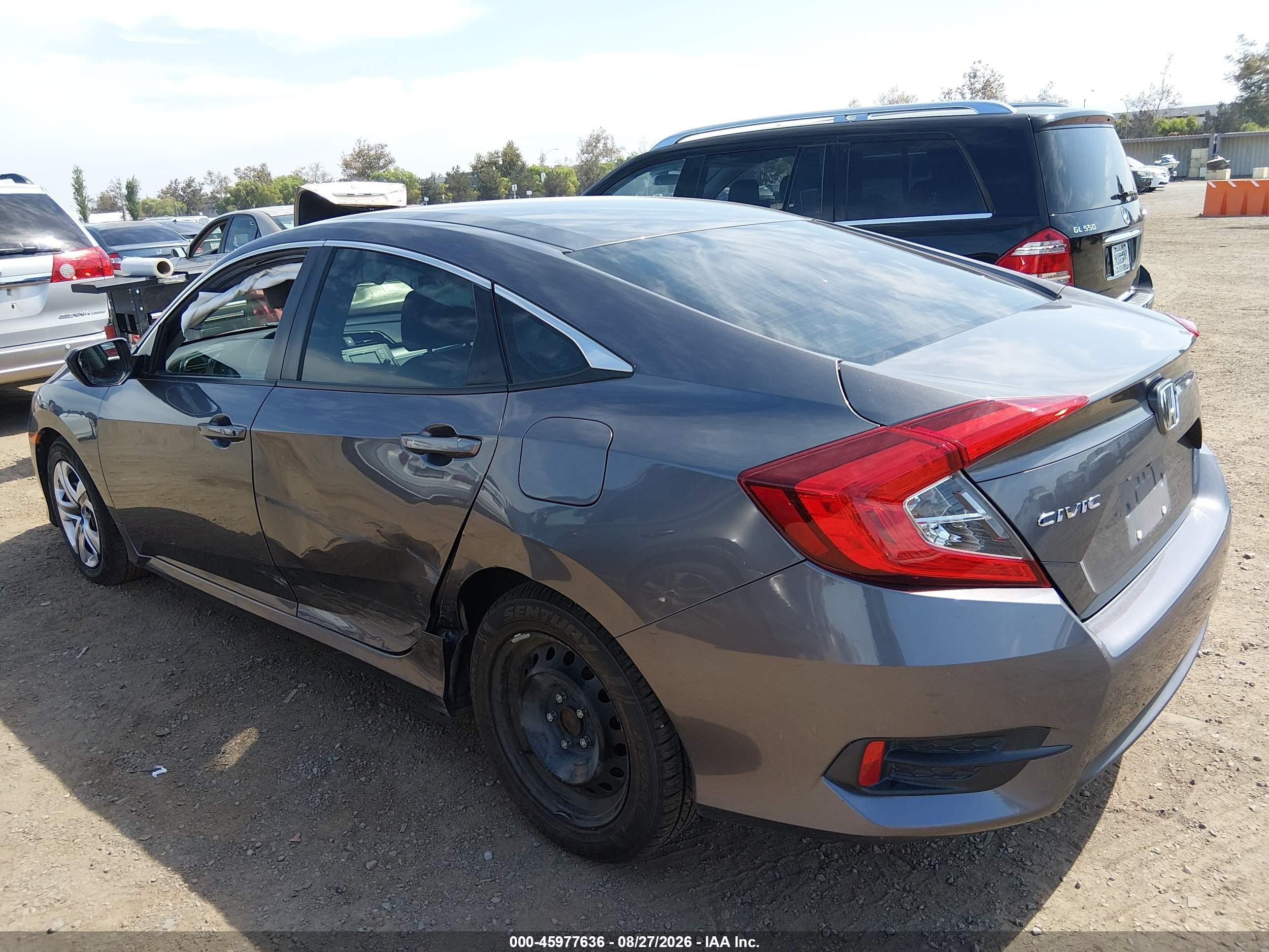 2016 Honda Civic Lx Gray vin: 19XFC2F58GE211058