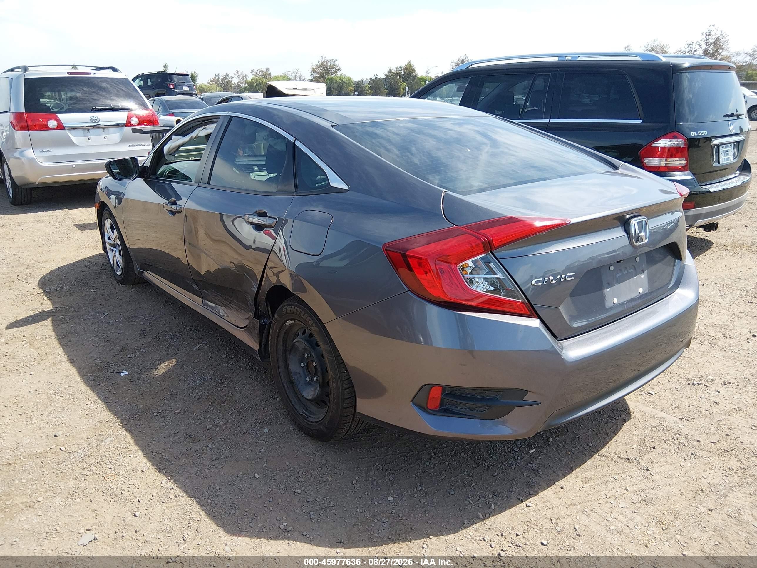 2016 Honda Civic Lx Gray vin: 19XFC2F58GE211058