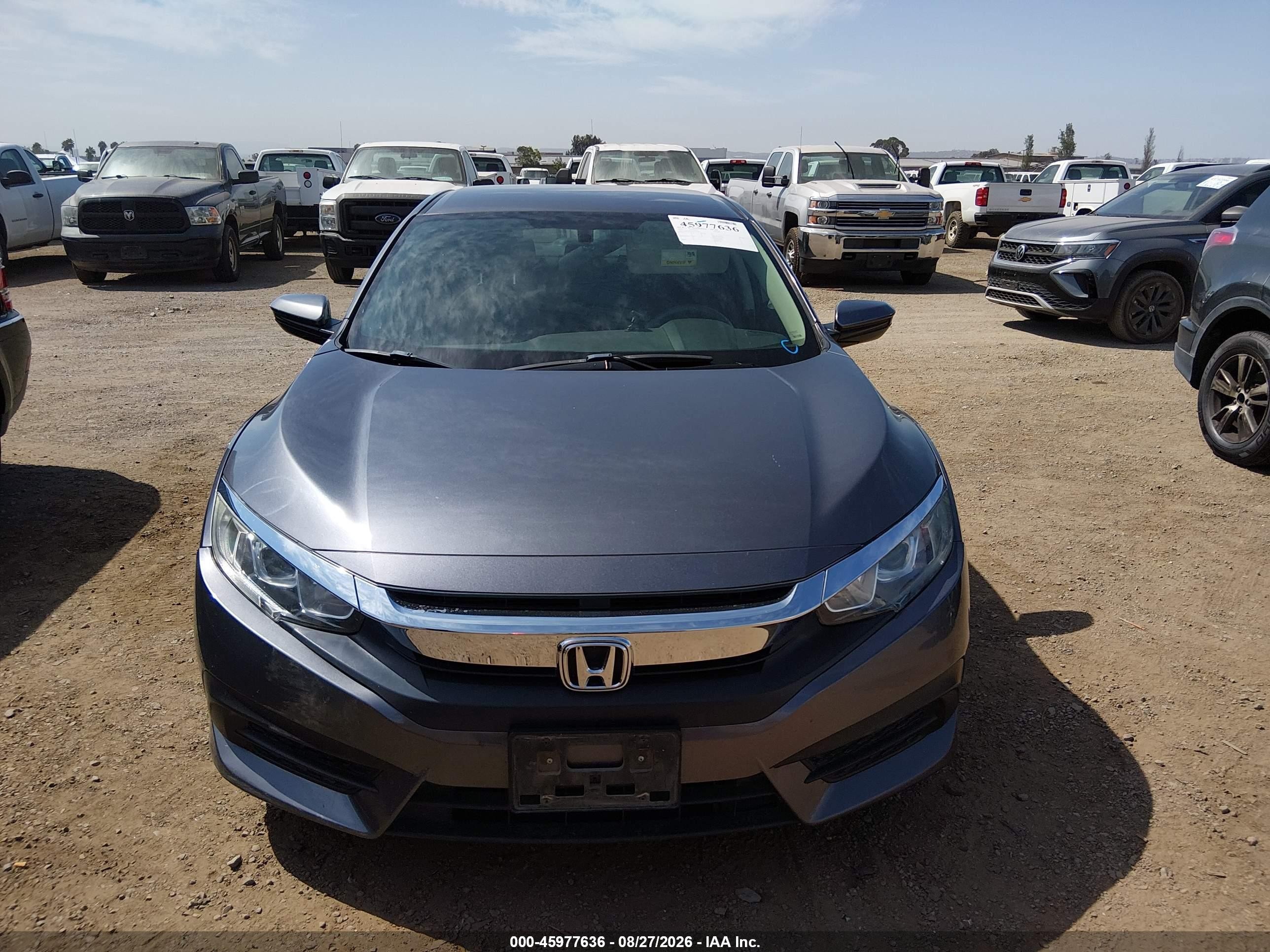 2016 Honda Civic Lx Gray vin: 19XFC2F58GE211058