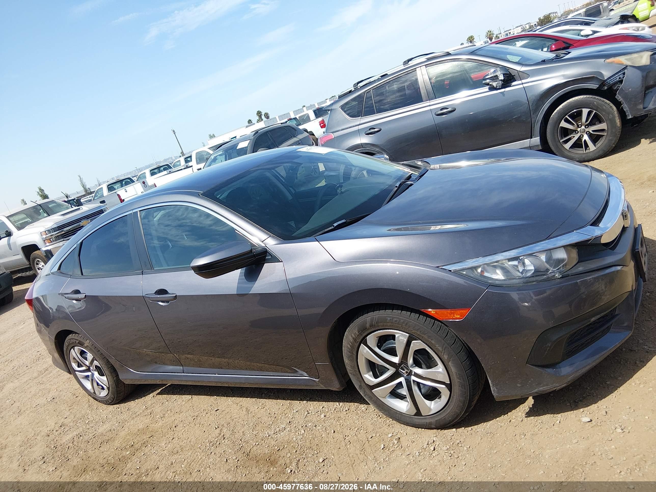 2016 Honda Civic Lx Gray vin: 19XFC2F58GE211058