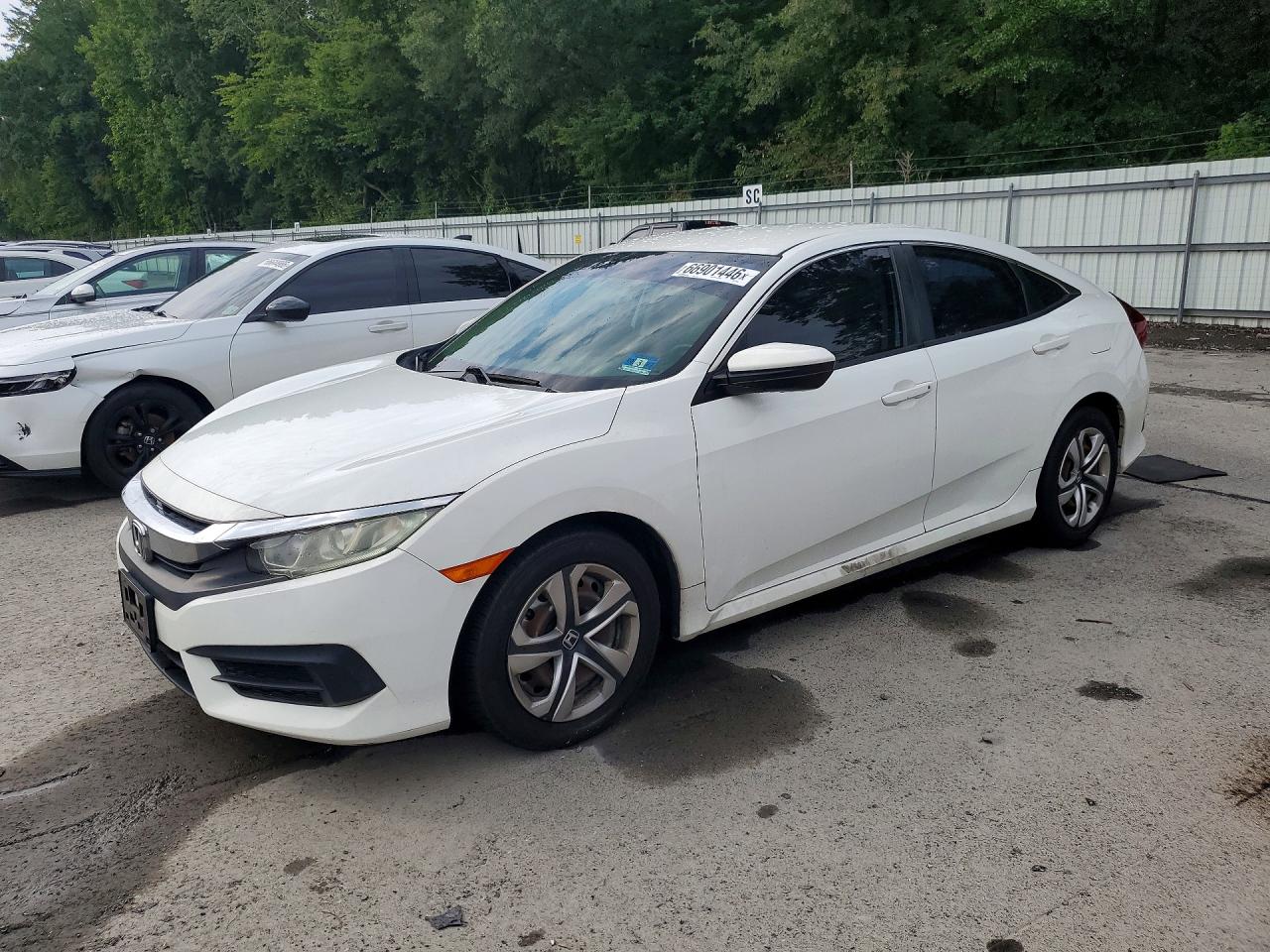 2016 Honda Civic Lx White vin: 19XFC2F58GE223226