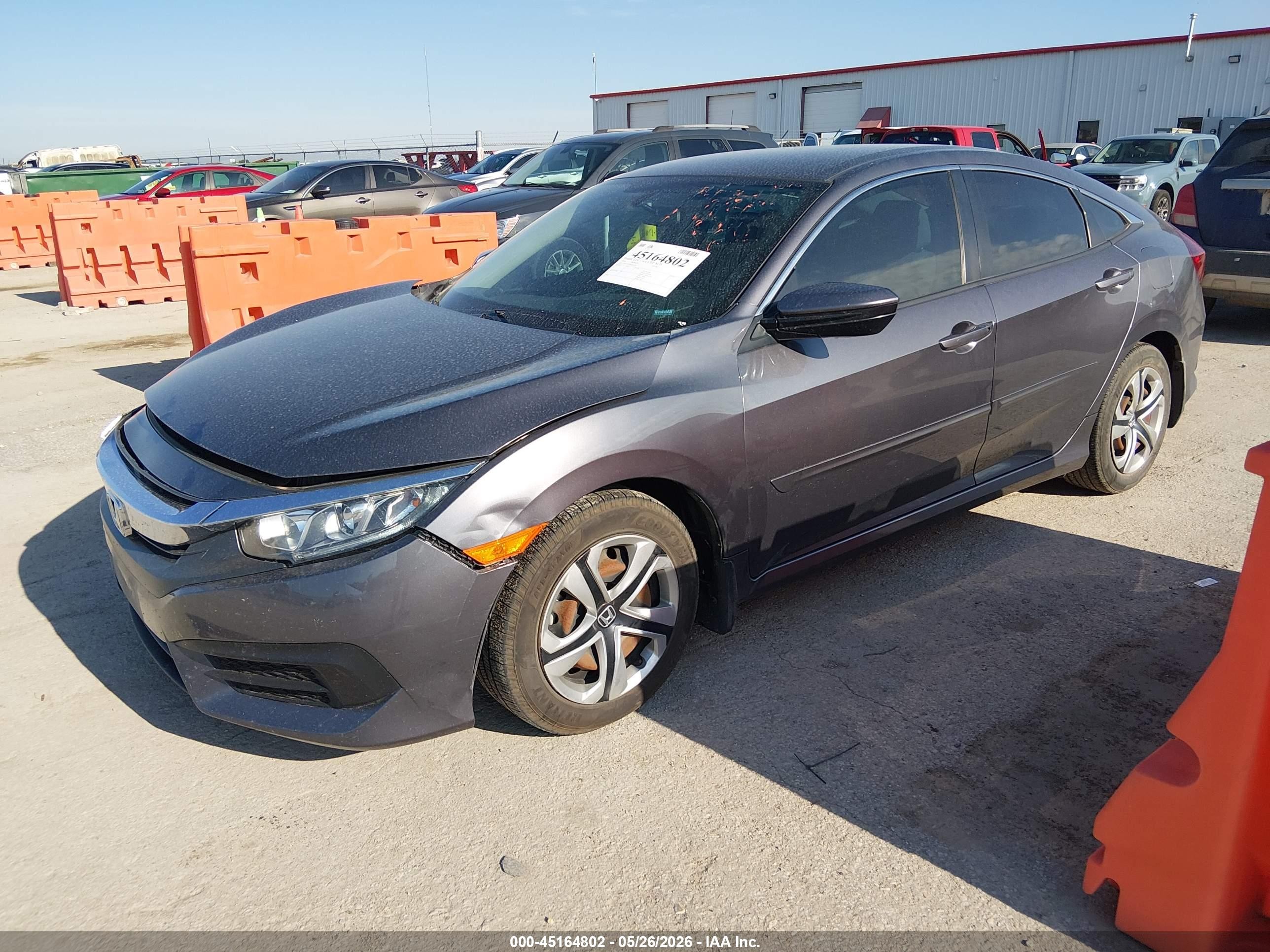 2016 Honda Civic Lx Gray vin: 19XFC2F59GE024587