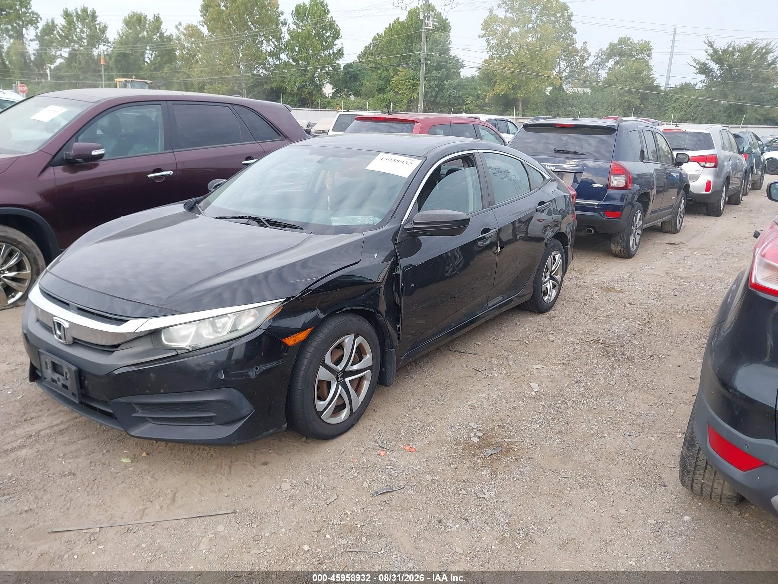 2016 Honda Civic Lx Black vin: 19XFC2F59GE091089