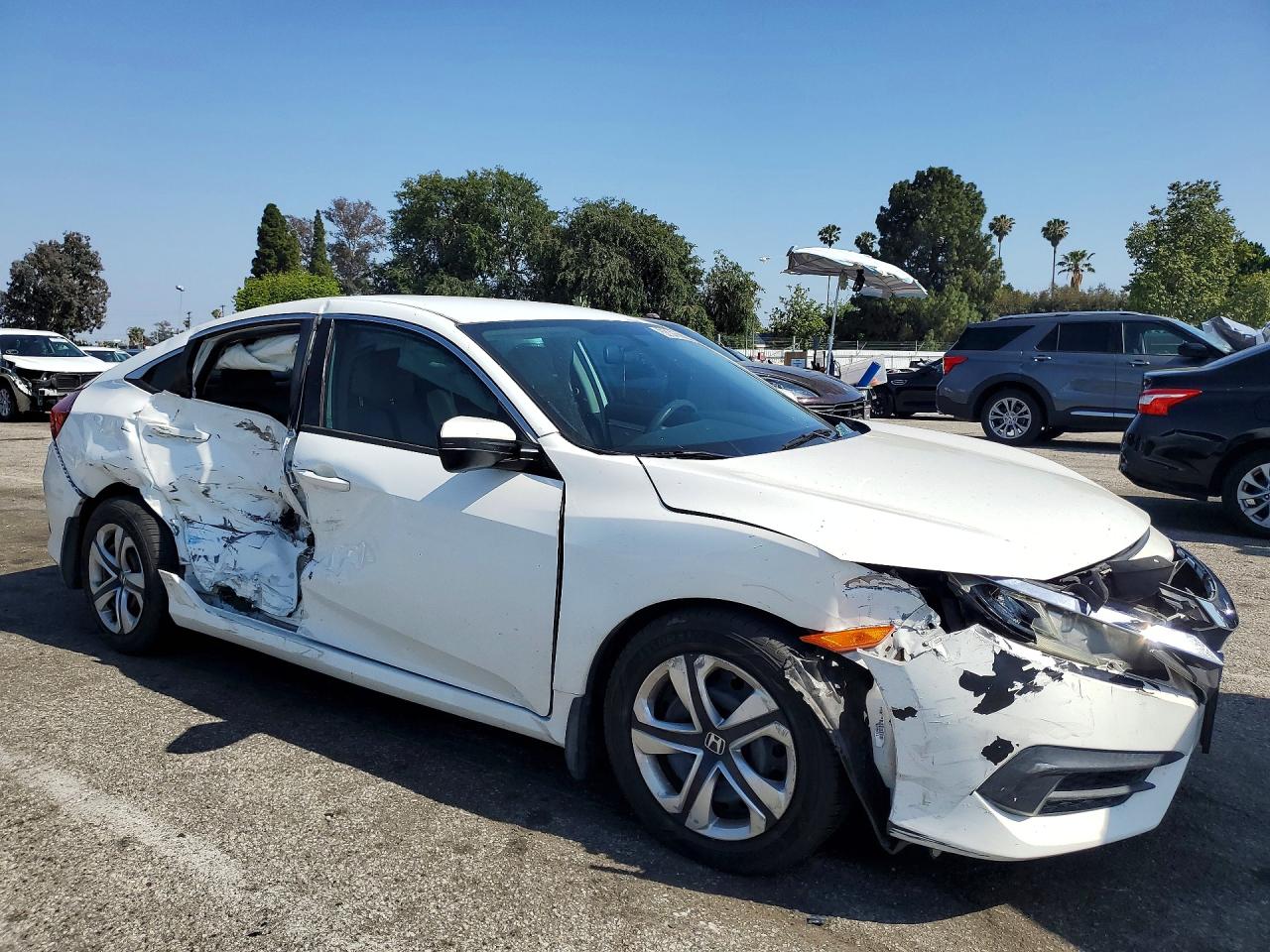 2016 Honda Civic Lx White vin: 19XFC2F5XGE034111