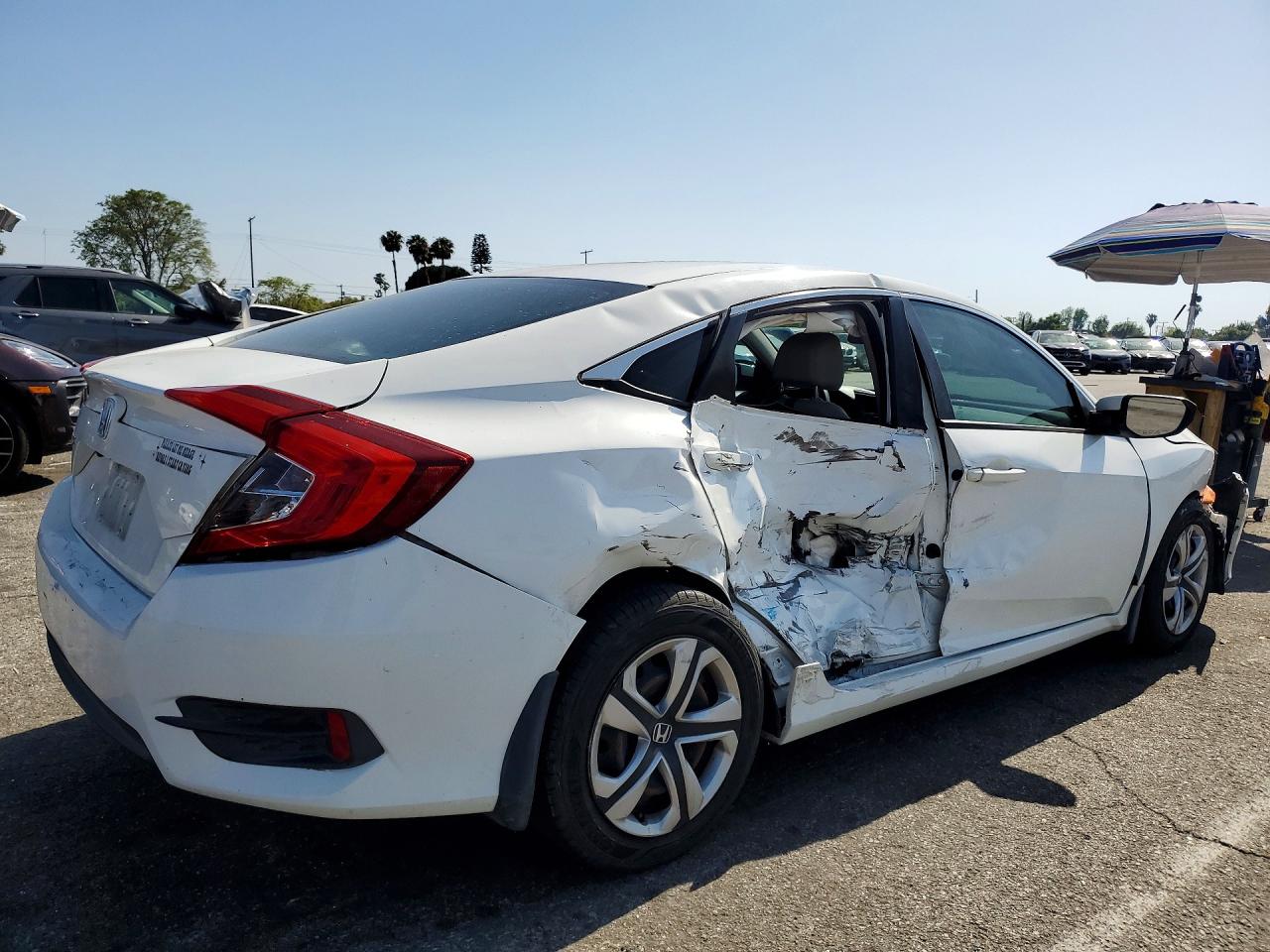 2016 Honda Civic Lx White vin: 19XFC2F5XGE034111