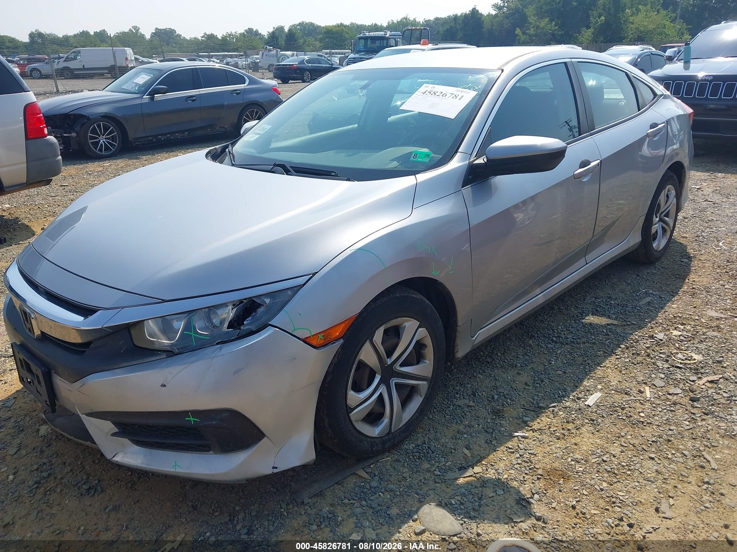 2016 Honda Civic Lx Silver vin: 19XFC2F5XGE208422