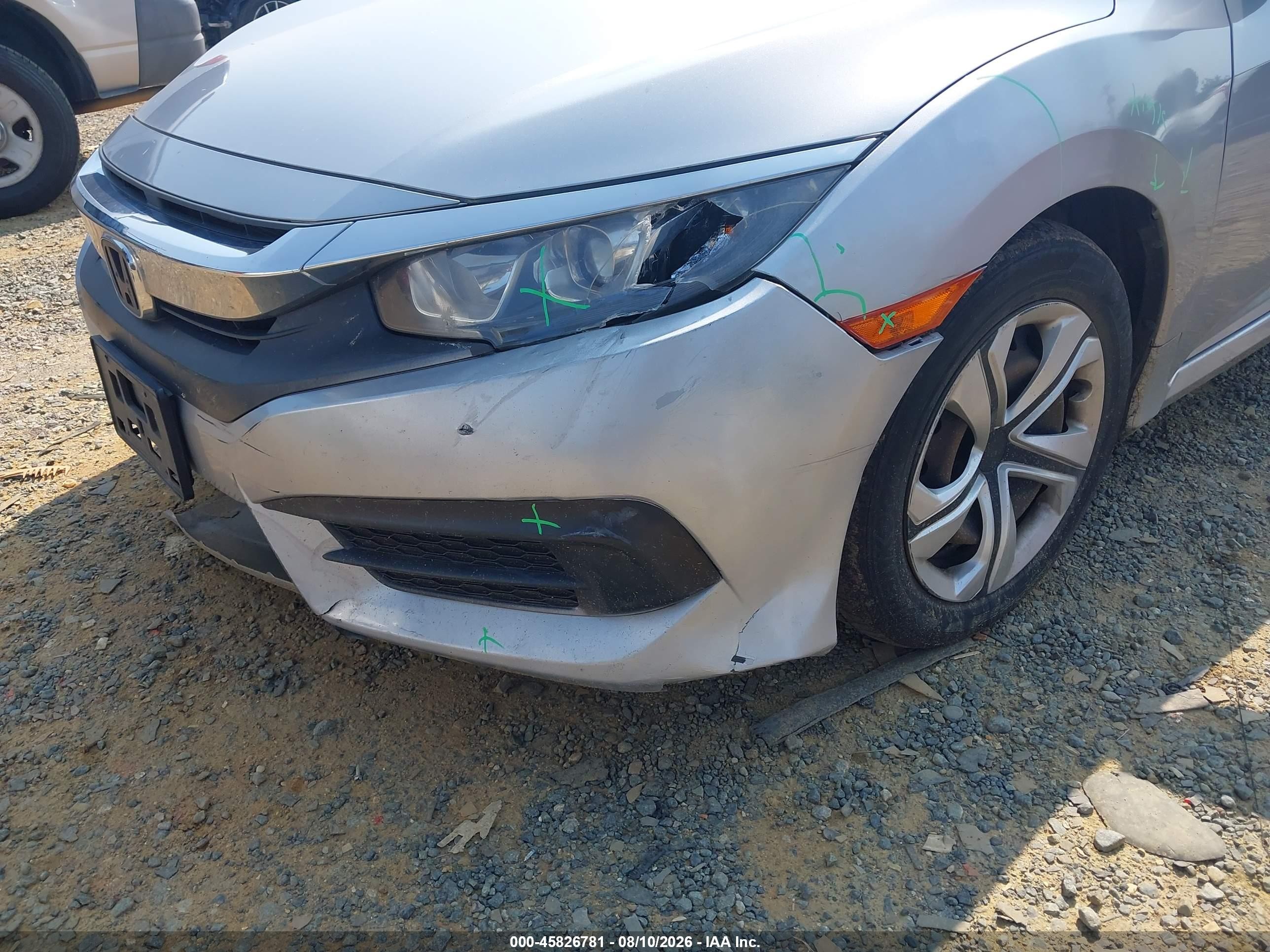 2016 Honda Civic Lx Silver vin: 19XFC2F5XGE208422